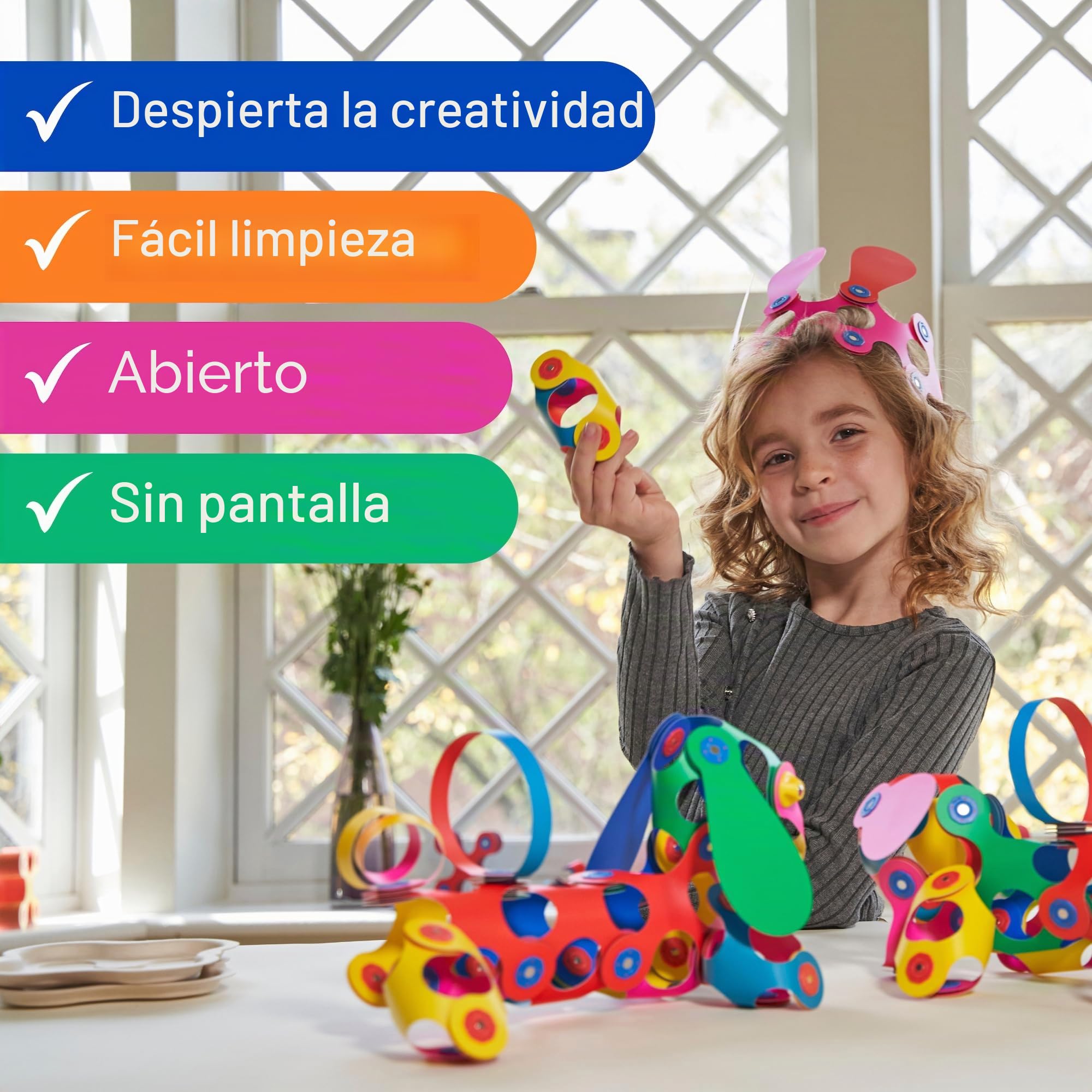 Clixo Crew Juego de 30 Piezas El Juguete magnético Flexible y Duradero para edificar la imaginación, diseño Modular. Una Experiencia de Juguete multisensorial en Cualquier Lugar! Edades de 4 a 8 años