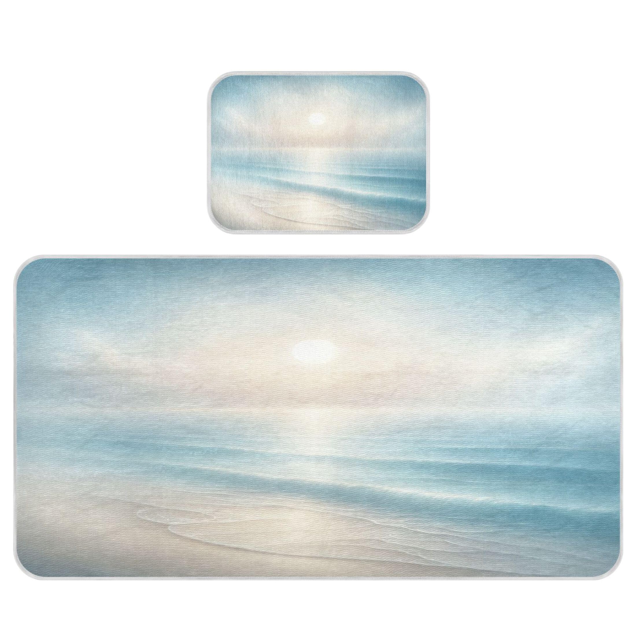 Takiito Soft Flowing Waves on Beach Baby Cooling Mattress Pad, Soft & Breathable Cooling Mat Keep Baby Cool in Summer 28x52 in, Nursery Essential