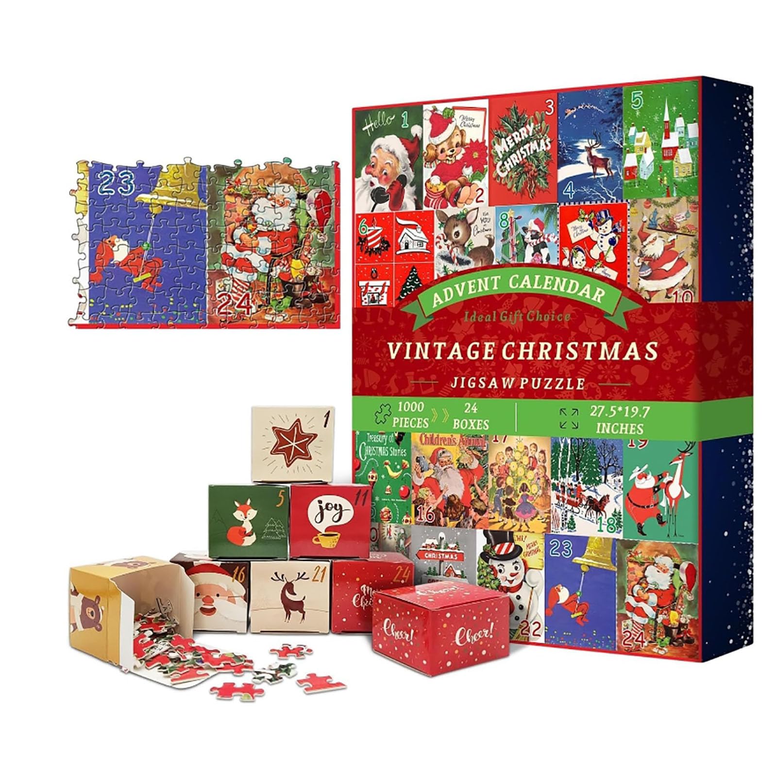 Calendario Dell'Avvento 2024 A Puzzle - 1000 Pezzi Per Adulti, 24 Giorni, Animali Invernali, 70x50 Cm - 5