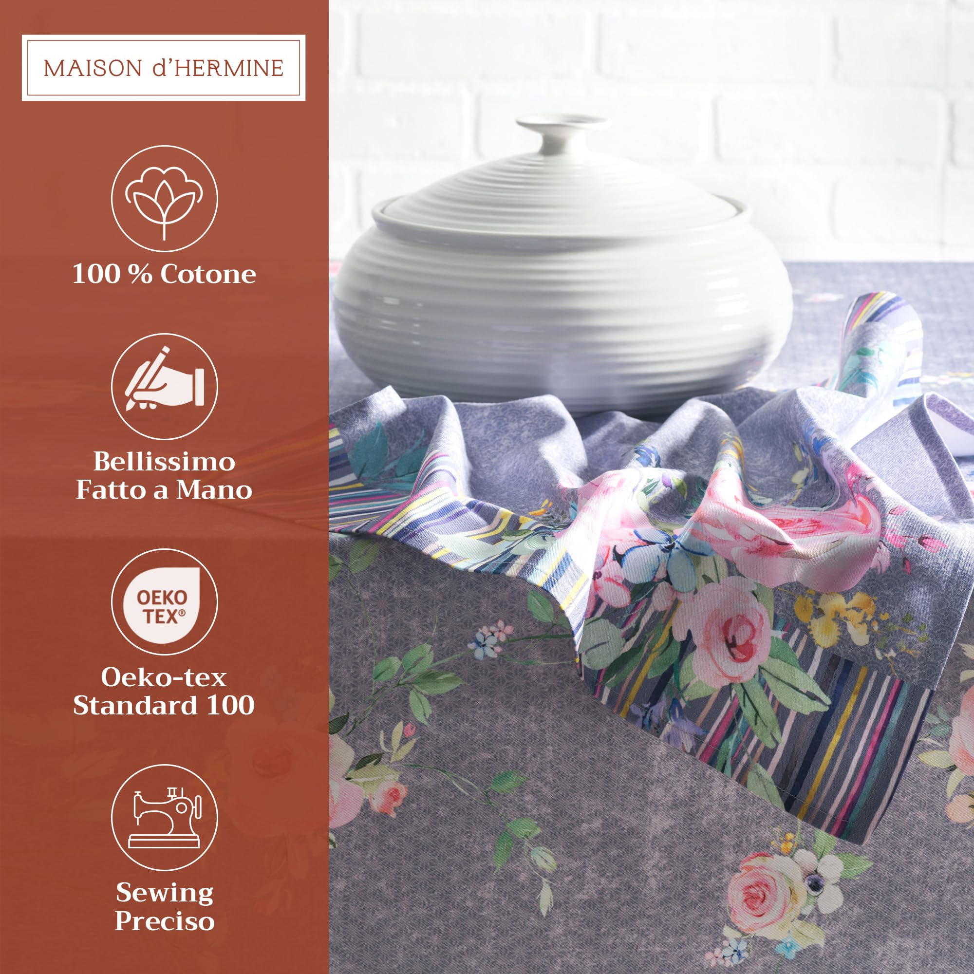 Maison d' Hermine Cloth Napkins Set of 4 100% Cotton Everyday Reusable Square Napkins Cloth Washable Dinner Party Wedding Restaurant Gifts for Mothers Day (Sweet Rose Lavender - Image 2