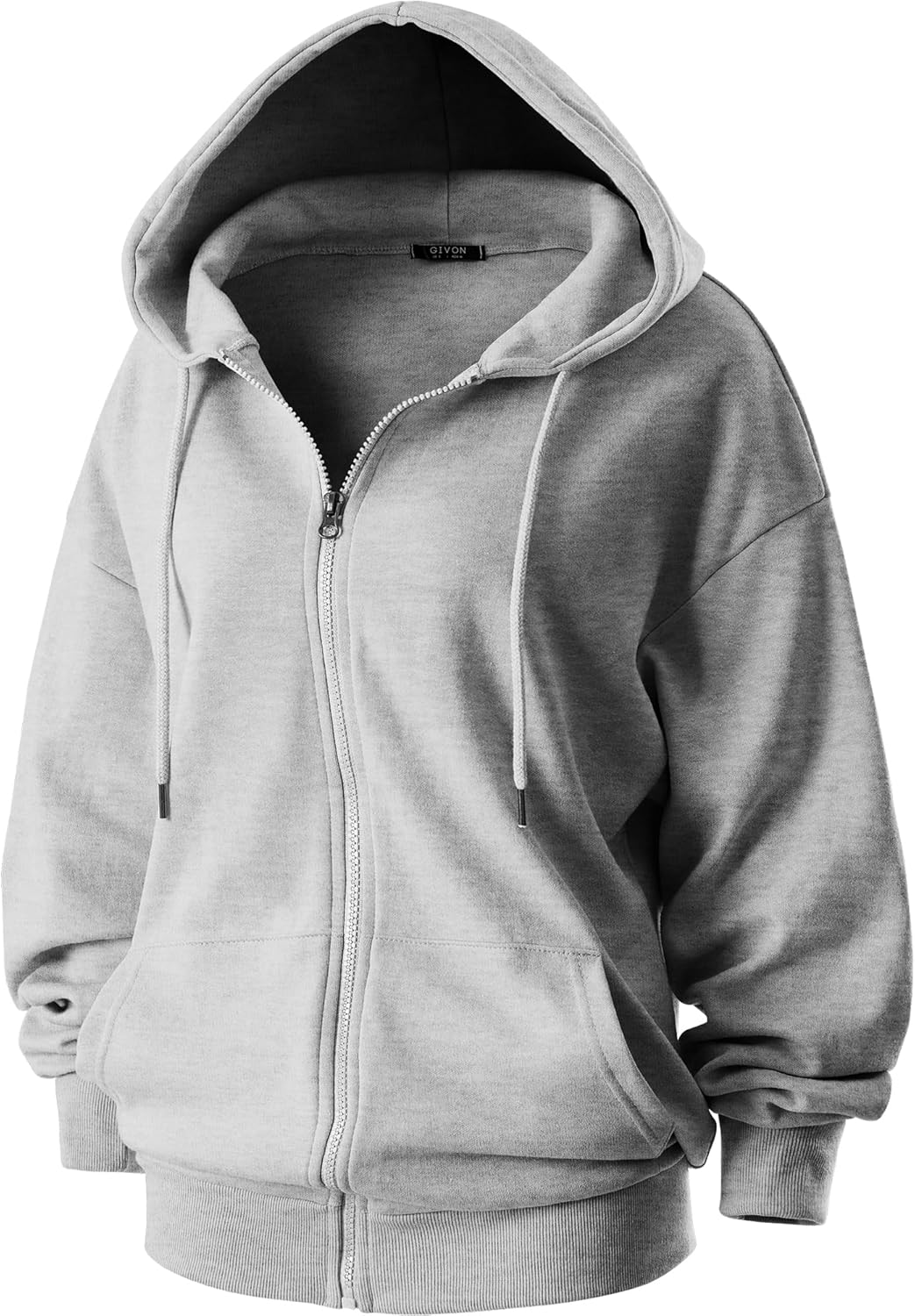 GIVON Women's Oversized Zip Up Hoodie Lightweight Thin Long Sleeve Hooded Sweatshirt with Pockets