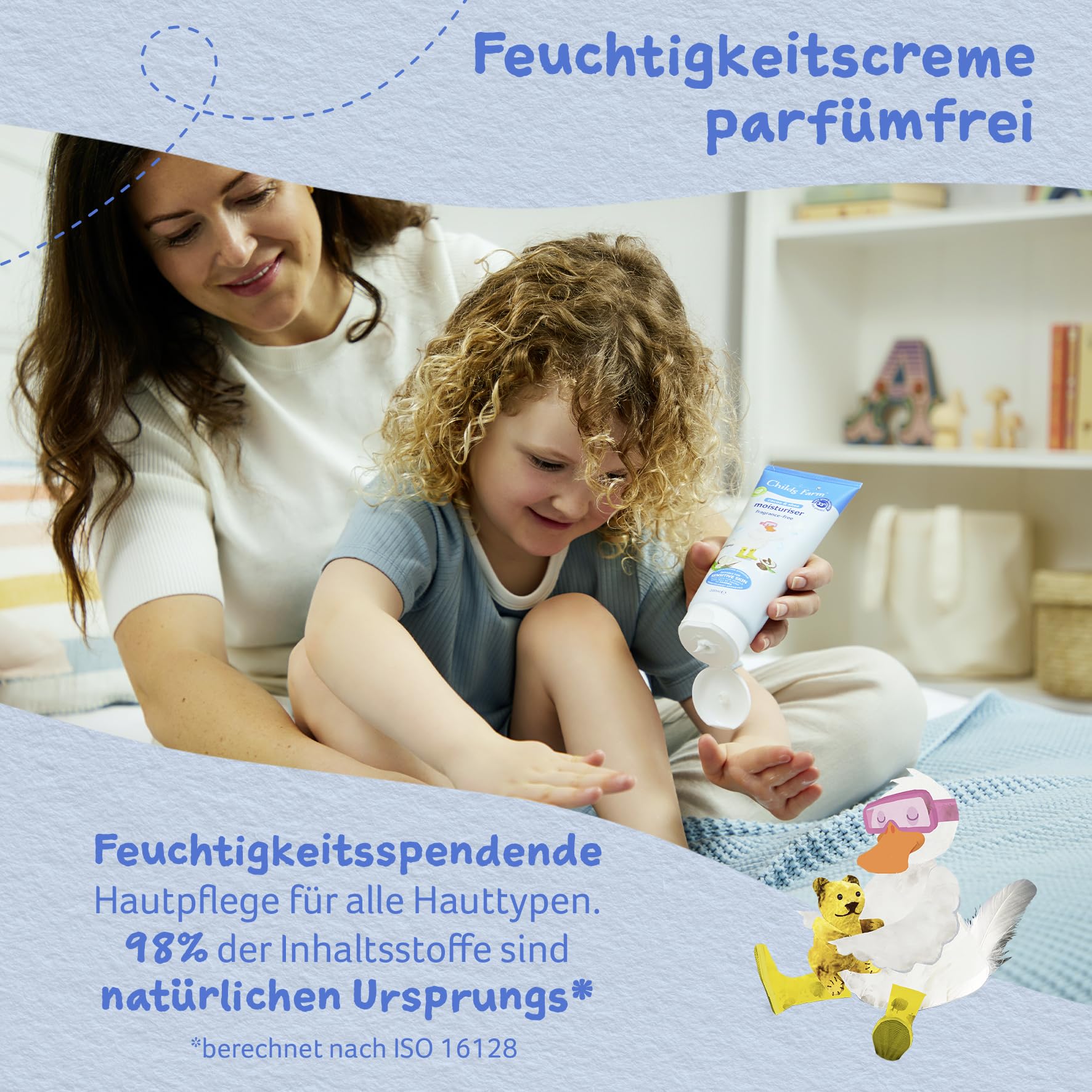 Childs Farm Krem nawilżający dla dzieci 200 ml, nie zawiera perfum, uspokaja i nawilża | nadaje się do skóry suchej, wrażliwej i skłonnej do atopowego zapalenia skóry
