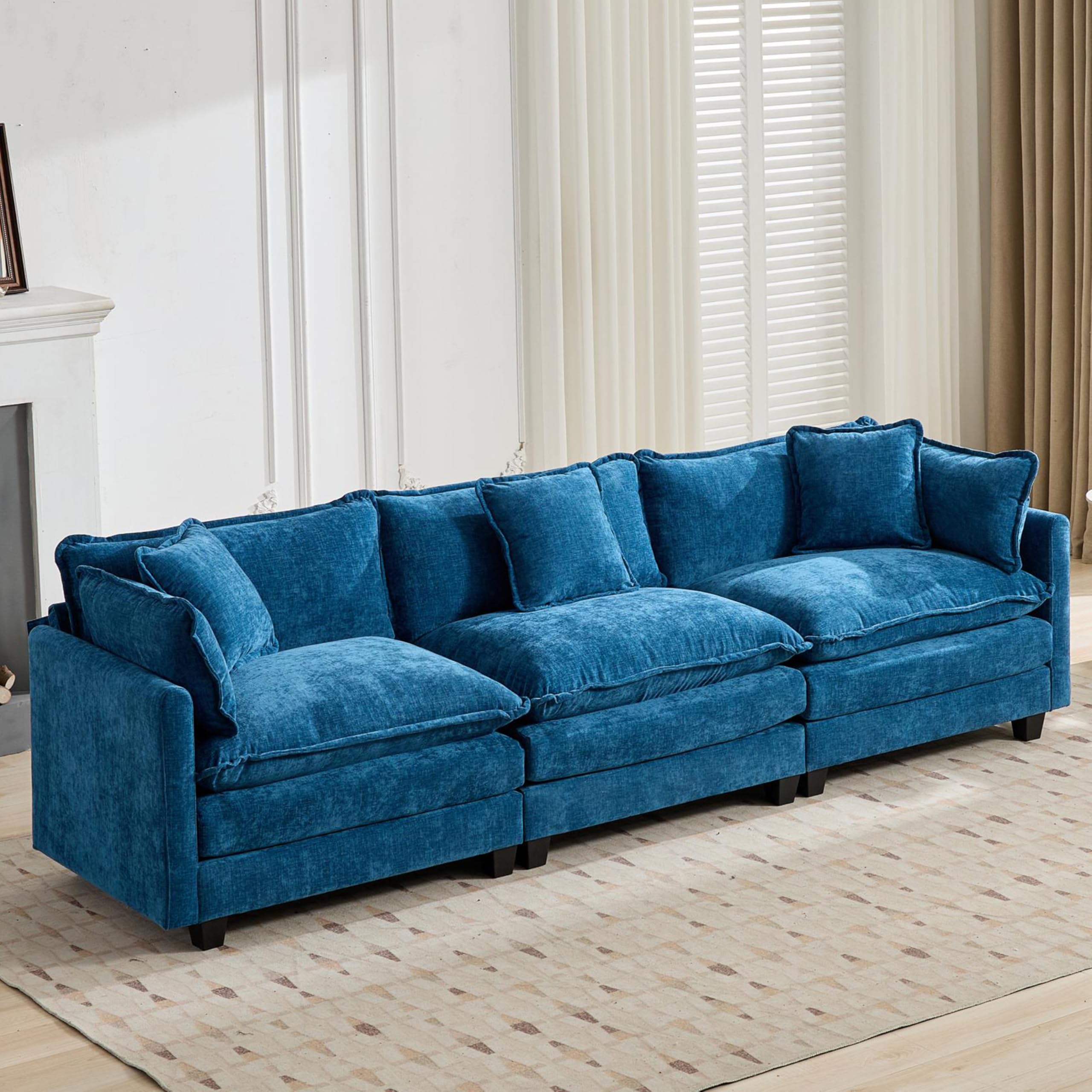 Aoowow Modular Sectional 3 Seater Cloud Sofa Couch for Living Room 113 8 Cloud Sofas with Deep Seat