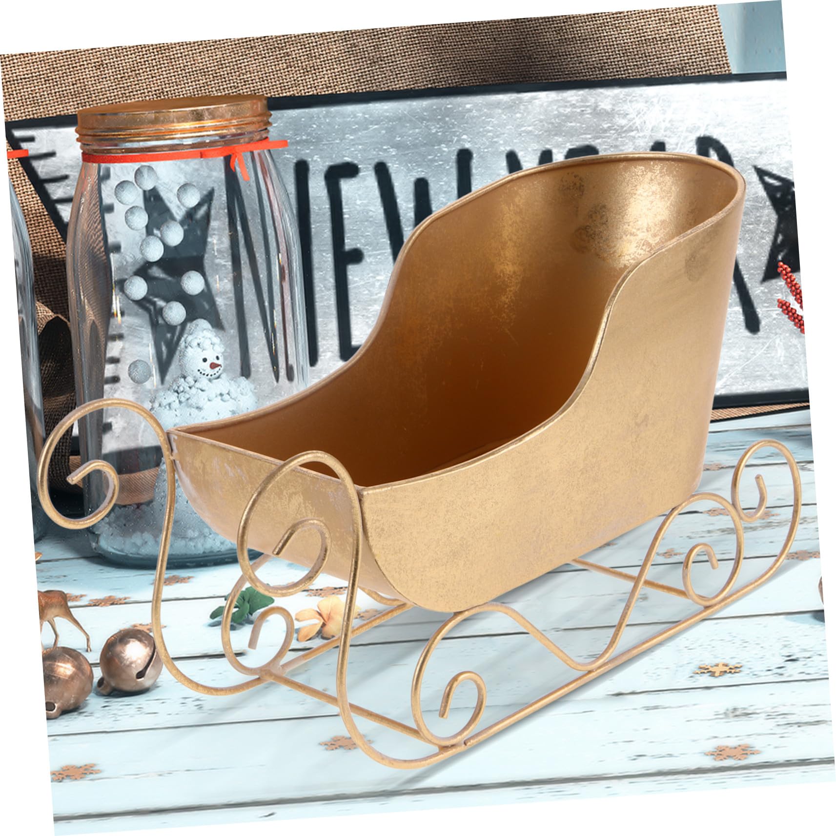 VALICLUD Mini-eisenschlitten-weihnachtsschmuck als Weihnachtstischdeko und Schlittenverzierung Zarte Schlittenornament für Weihnachtstischdeko und Tischschlittendeko Mini-schlittenverzierun
