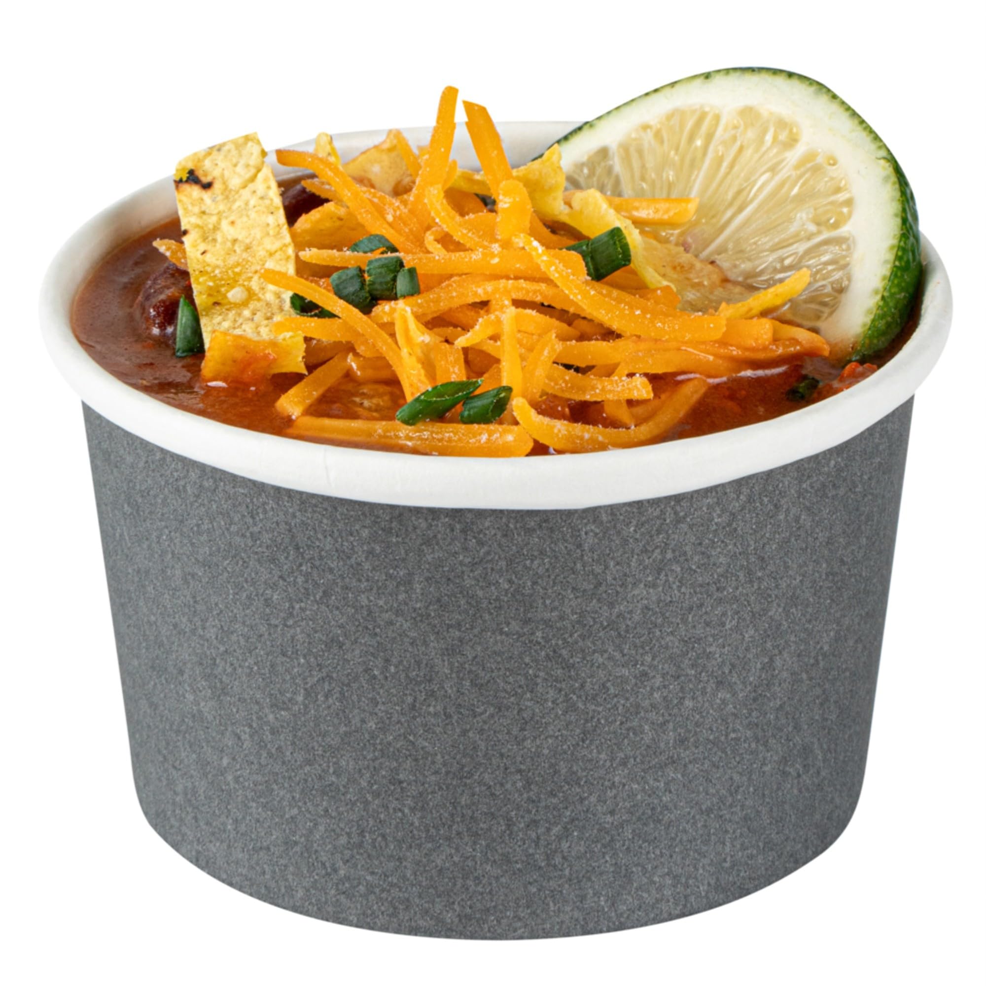 Coppetta 5-Ounce Dessert Cups, 50 Disposable Ice Cream Cups - Lids Sold Separately, Sturdy, Gray Paper Frozen Yogurt Bowls, For Hot And Cold Foods, Perfect For Gelato Or Mousse - Restaurantware