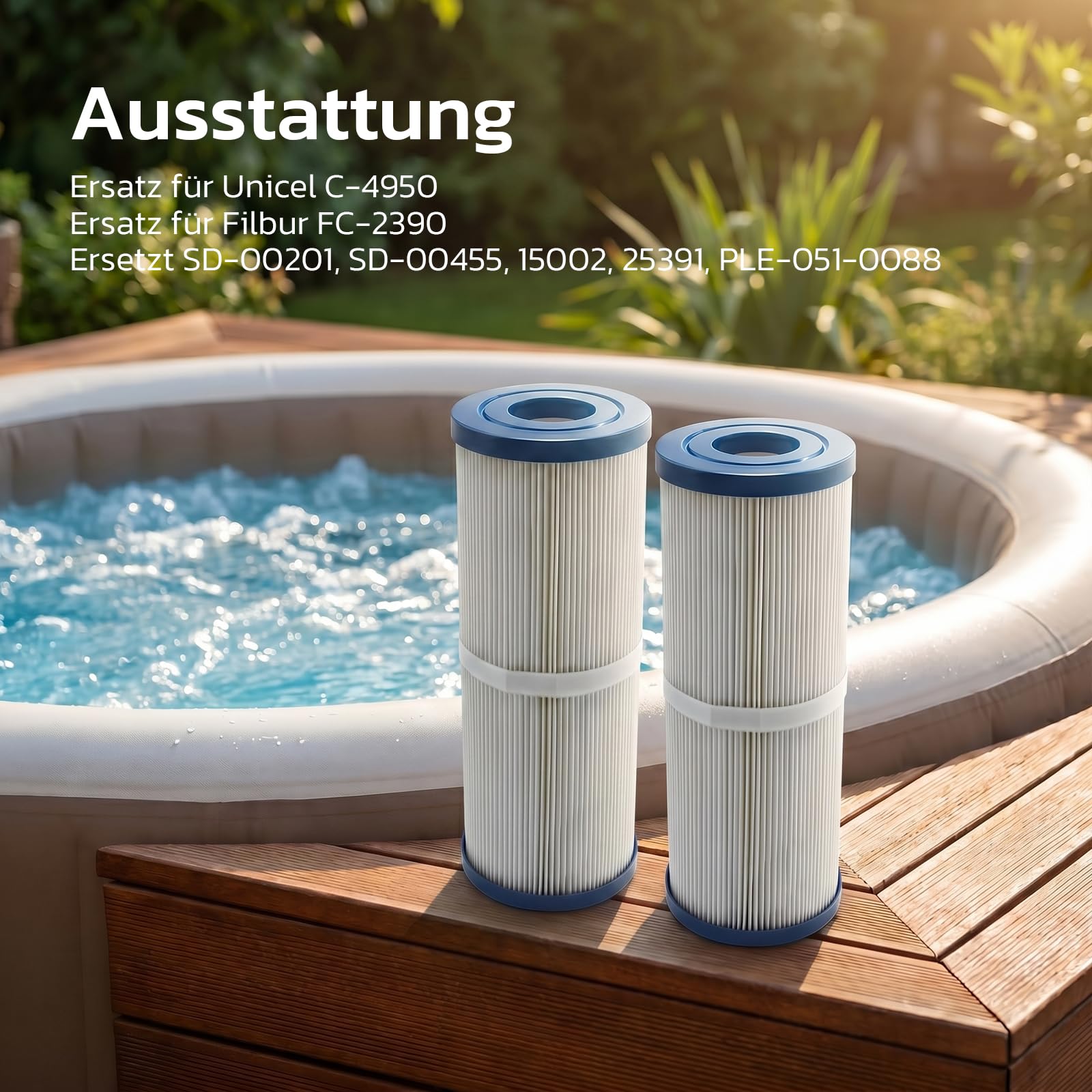 Lot de 2 filtres de spa PRB50-IN pour filtre spa Unicel C-4950, remplacement pour Filbur FC-2390, remplace SD-00201, SD-00455, 15002, 25391, PLE-051-0088