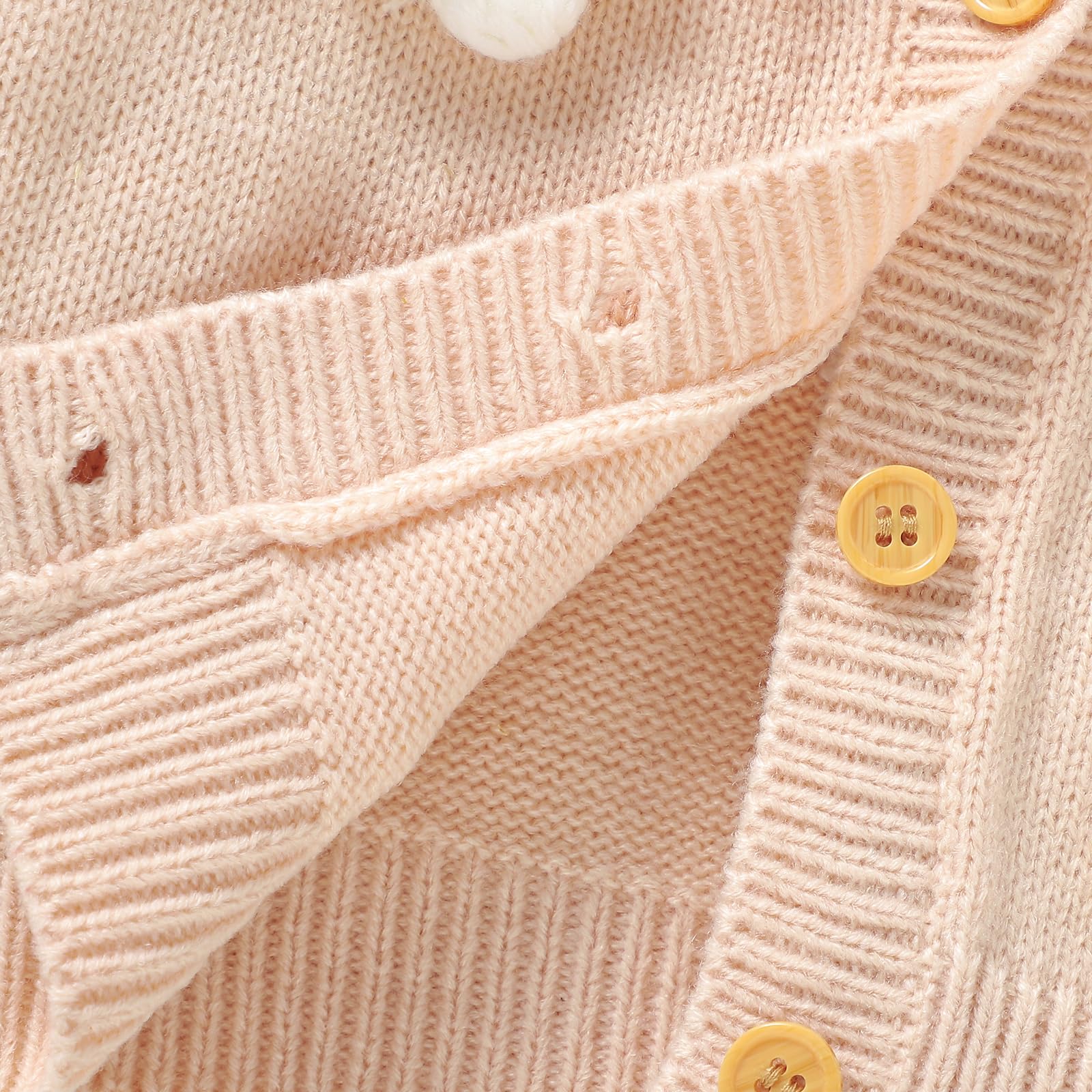 Qianderer Strickjacke für Babys, Kleinkinder, Mädchen, Blumenmuster, langärmelig, Pullover, Mäntel, Strickkleidung, warme Herbst-Winter-Outfits