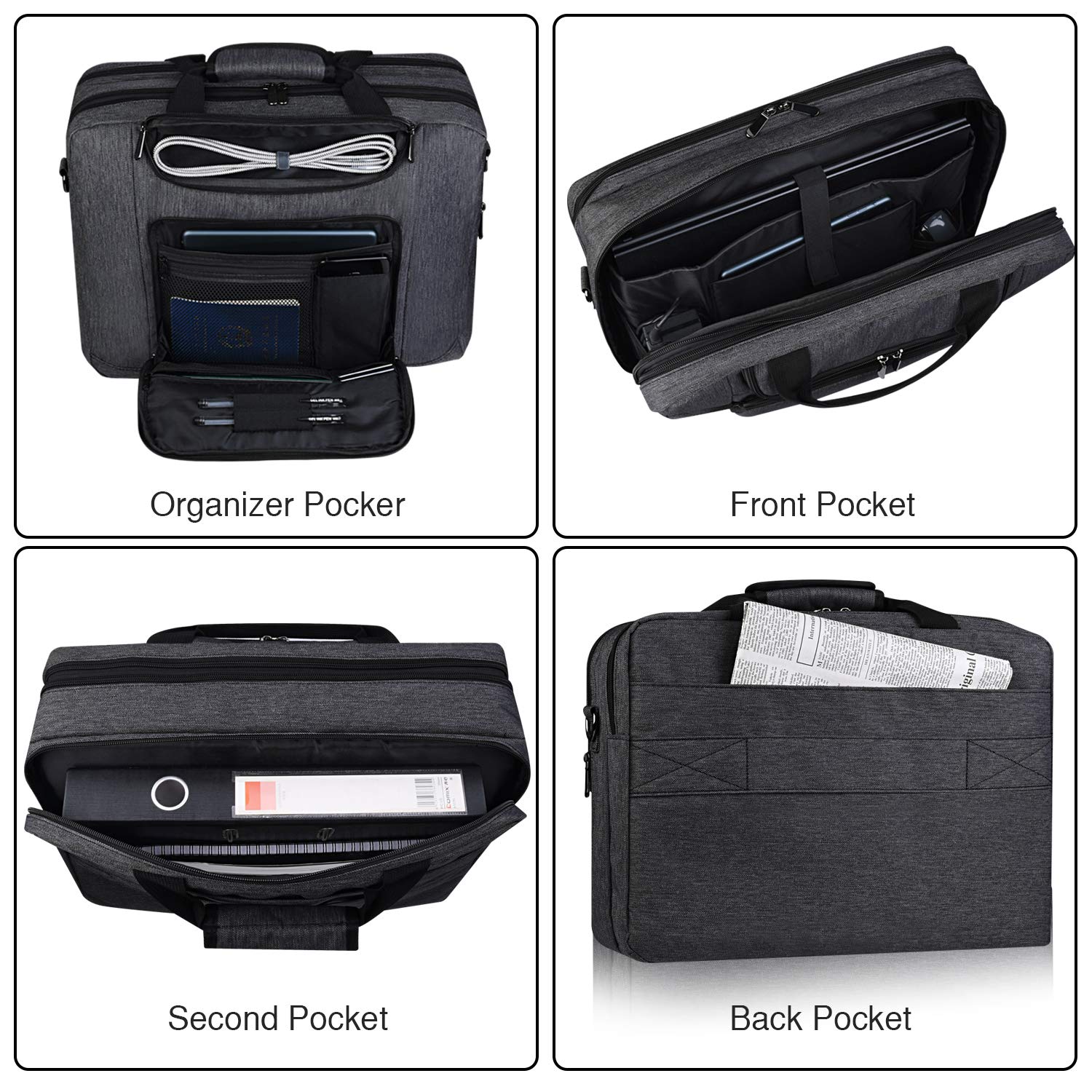 Bertasche Sacoche pour Ordinateur Portable 17" / 17,3 Pouces étanche pour Ordinateur Portable