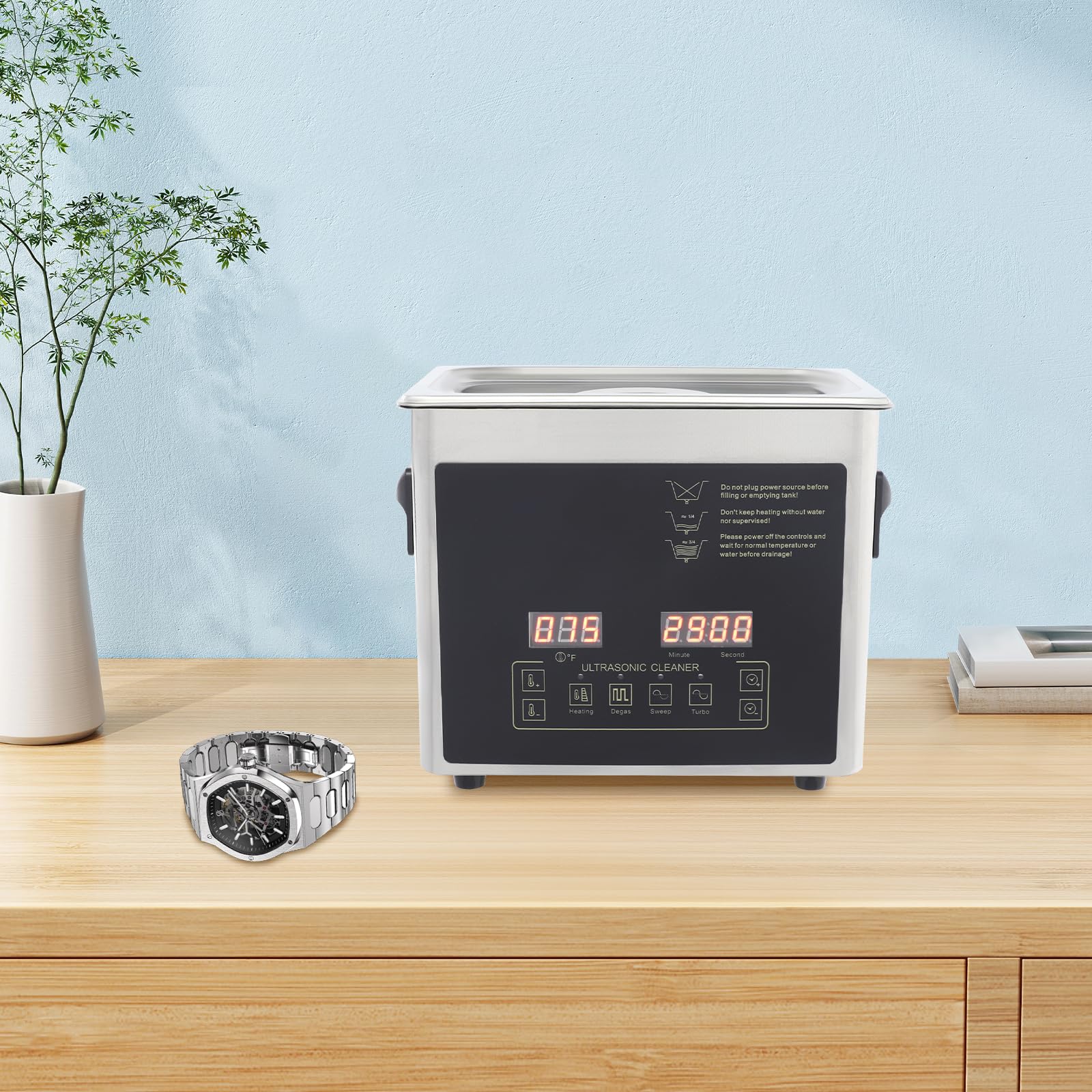 Appareil de nettoyage à ultrasons double fréquence 28/40 kHz 3,2 l Fonction chauffage Minuterie Nettoyant bijoux Laboratoire Atelier