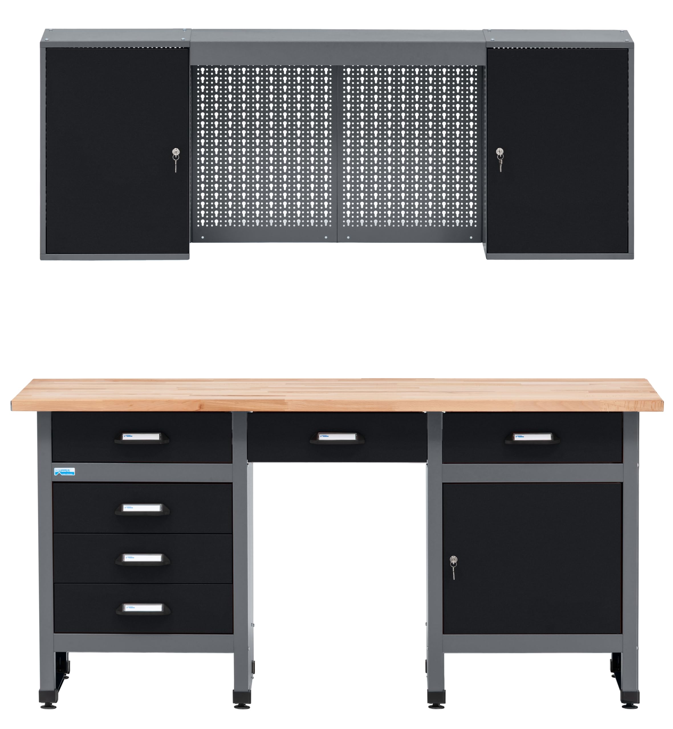 Küpper Kit établi 70413-9, Largeur 170 cm, établi, Armoire Suspendue, Panneau perforé