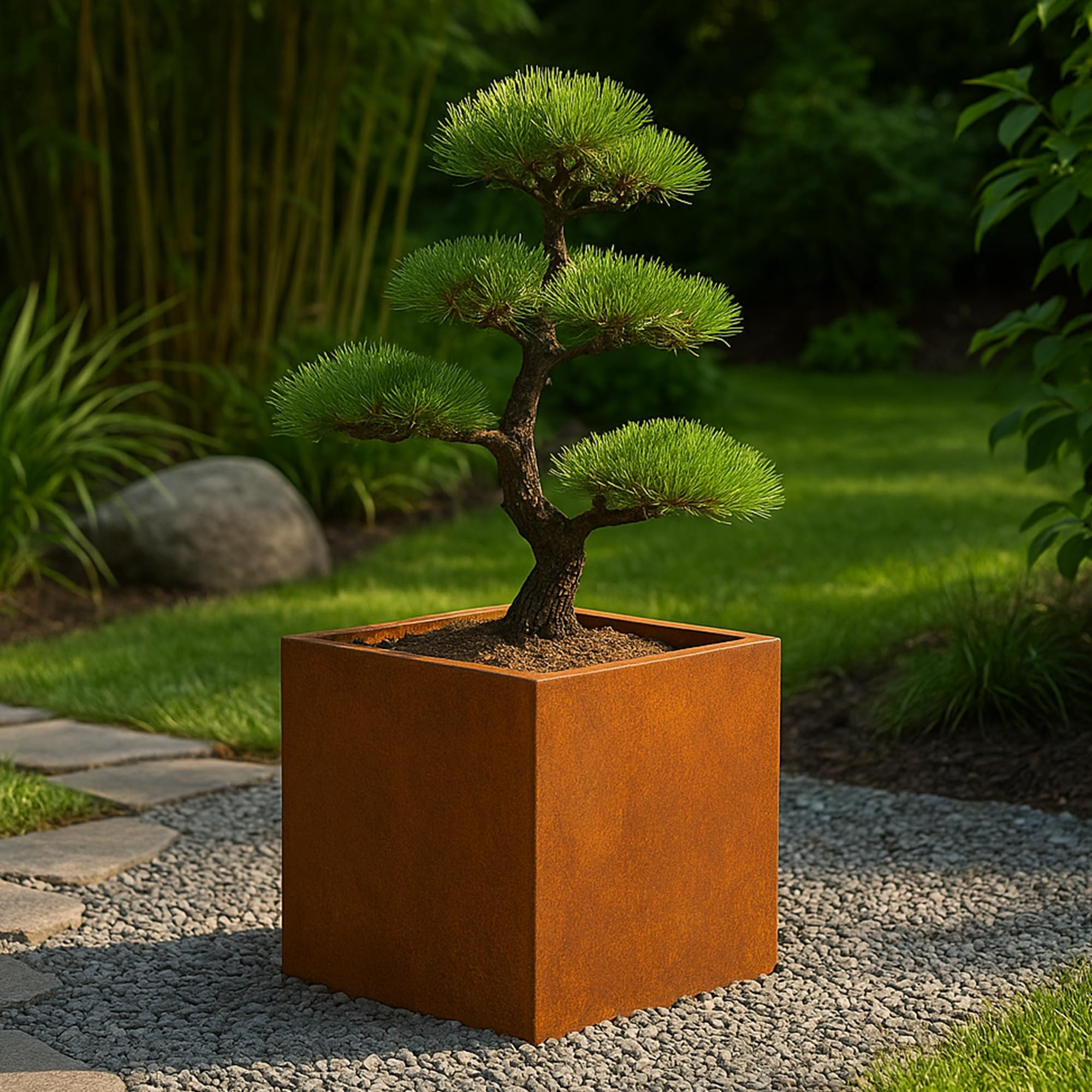 Köhko® Designer-Blumenkübel aus Edelstahl VIVO 46 x 46 x 38 cm