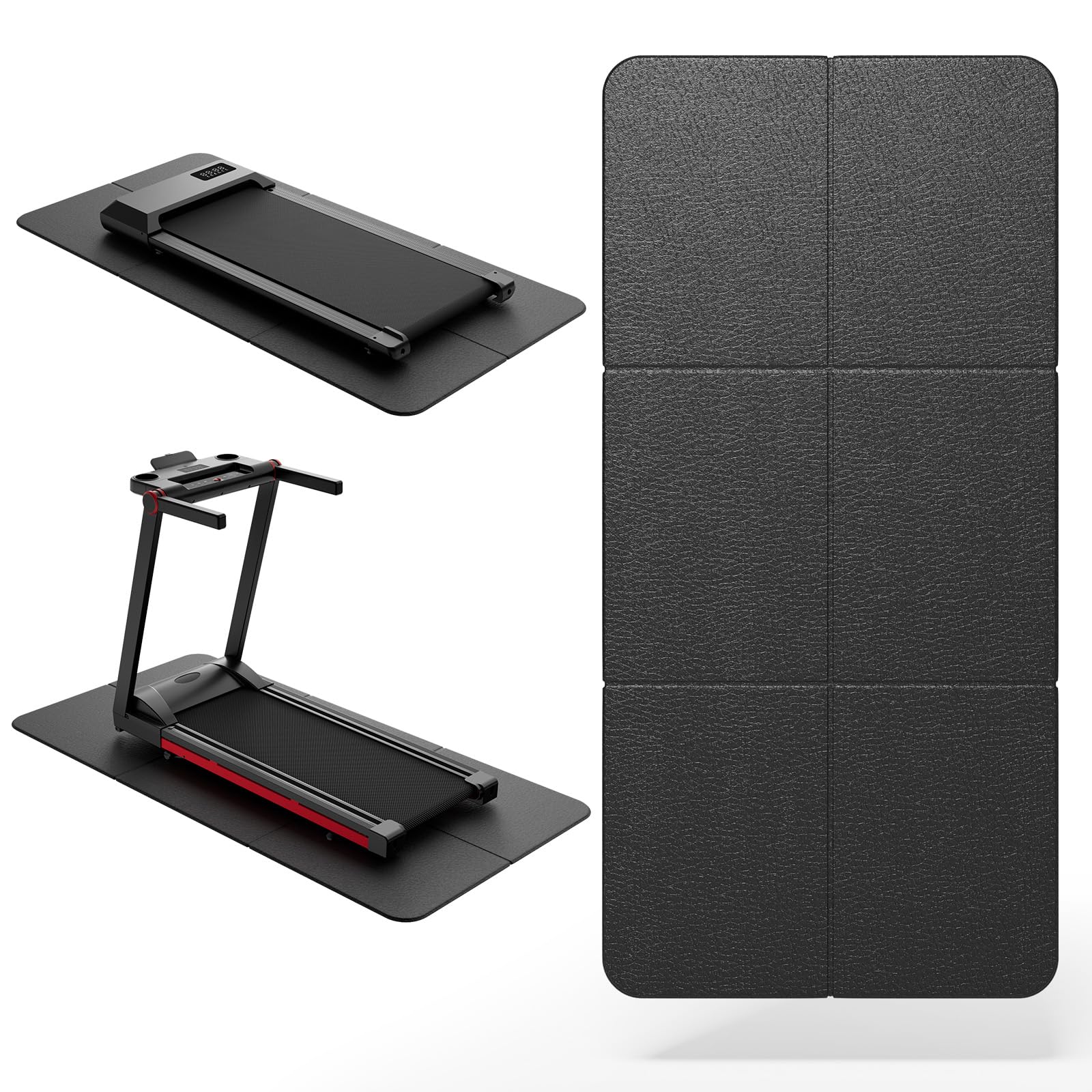 MJWW PVC Pieghevole Tappetino Antiscivolo per Tapis Roulant Walking Pad Cyclette 150x70x0.6cm
