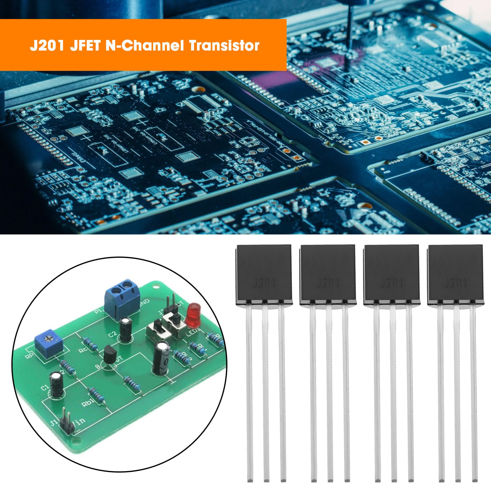 The Lord of the Tools 10 Pezzi J201 50mA 40V JFET Transistor A Canale N TO-92 Per Circuiti Di Amplificazione Audio Ad Alta Impedenza Di Ingresso