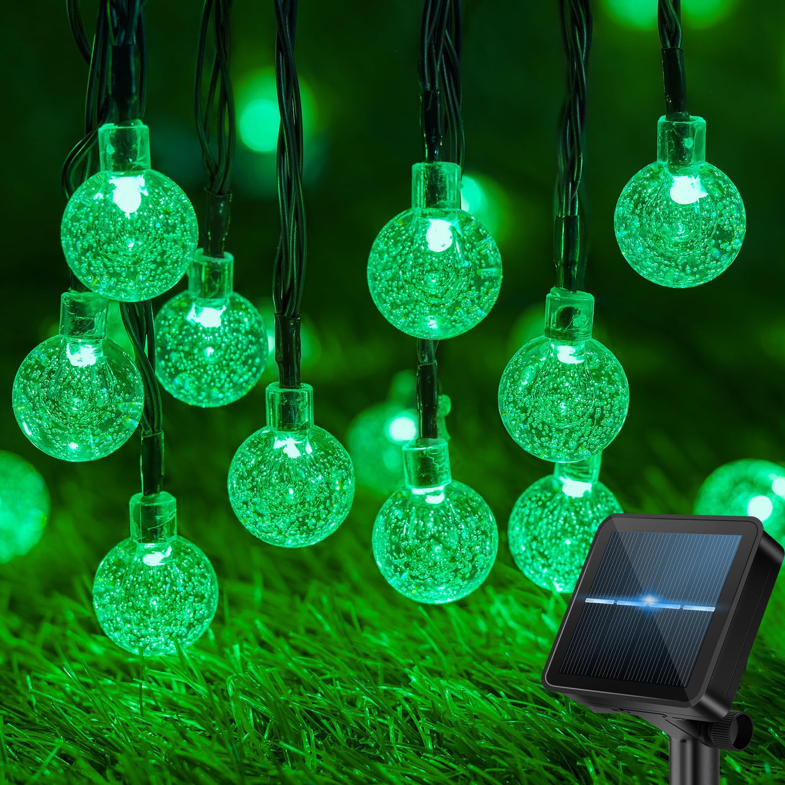 60LED 6M/20FT Solar Lights Outdoor Garden - 8 Modes & 8H Timer Solar String Lights Outside Waterproof for Garden, Patio, Yard, Camping, Wedding(Green)