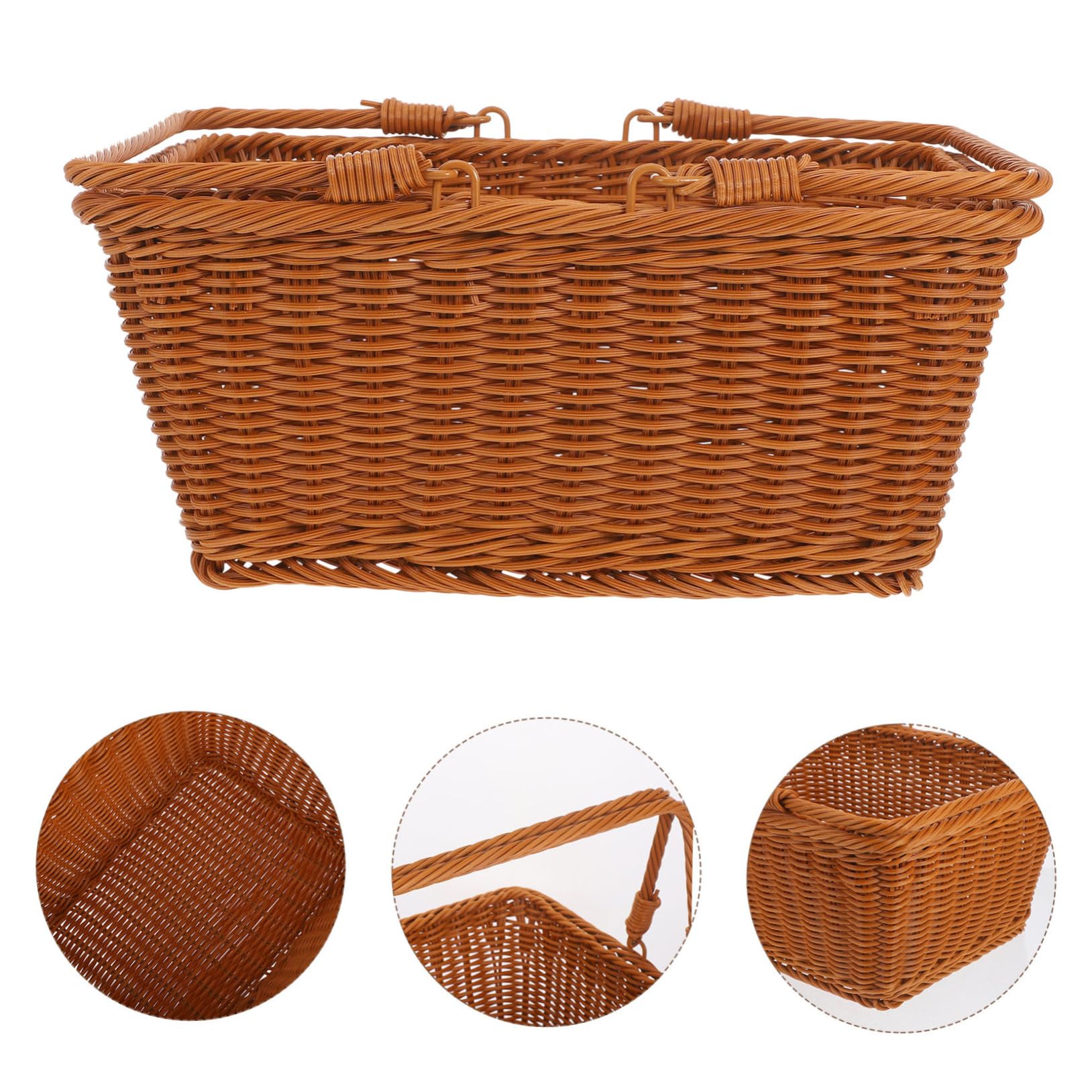 Cesta de Picnic Tejida Multifuncional con Asa de Verduras y Moderno para Almacenamiento y Decoración Eventos