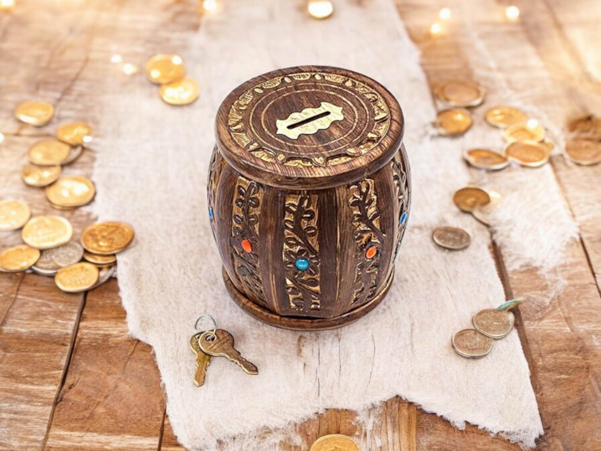 Wooden Money Bank, Big Size, Master Size Large Piggy Bank Wooden - for Kids and Adults, Girls Boys, (Brown), Traditional