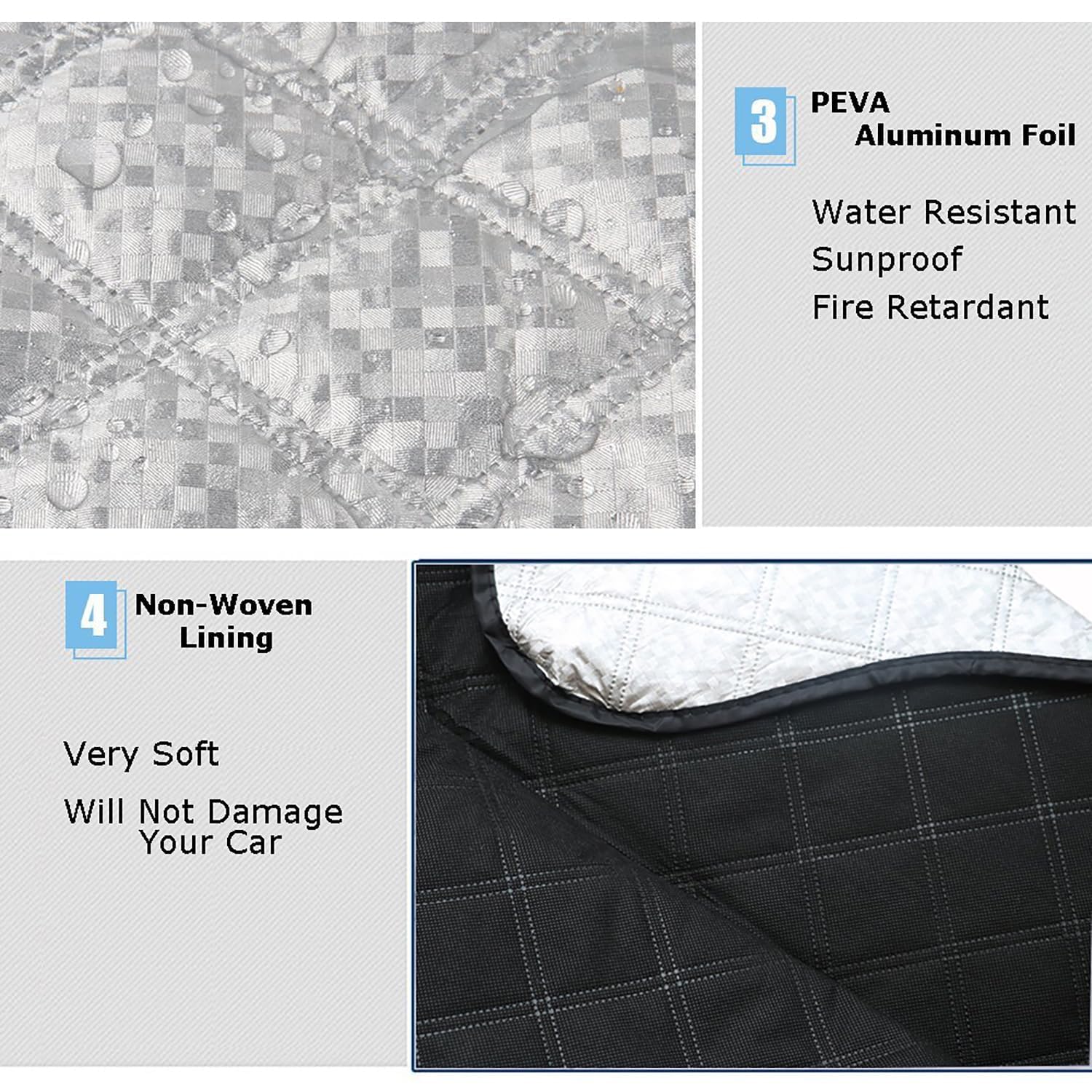 Protege Pare Brise Givre pour Peugeot Rifter 2018-2019, Couverture Pare Brise Voiture, Anti-Neige, Anti-Glace, Protection Toutes Saisons