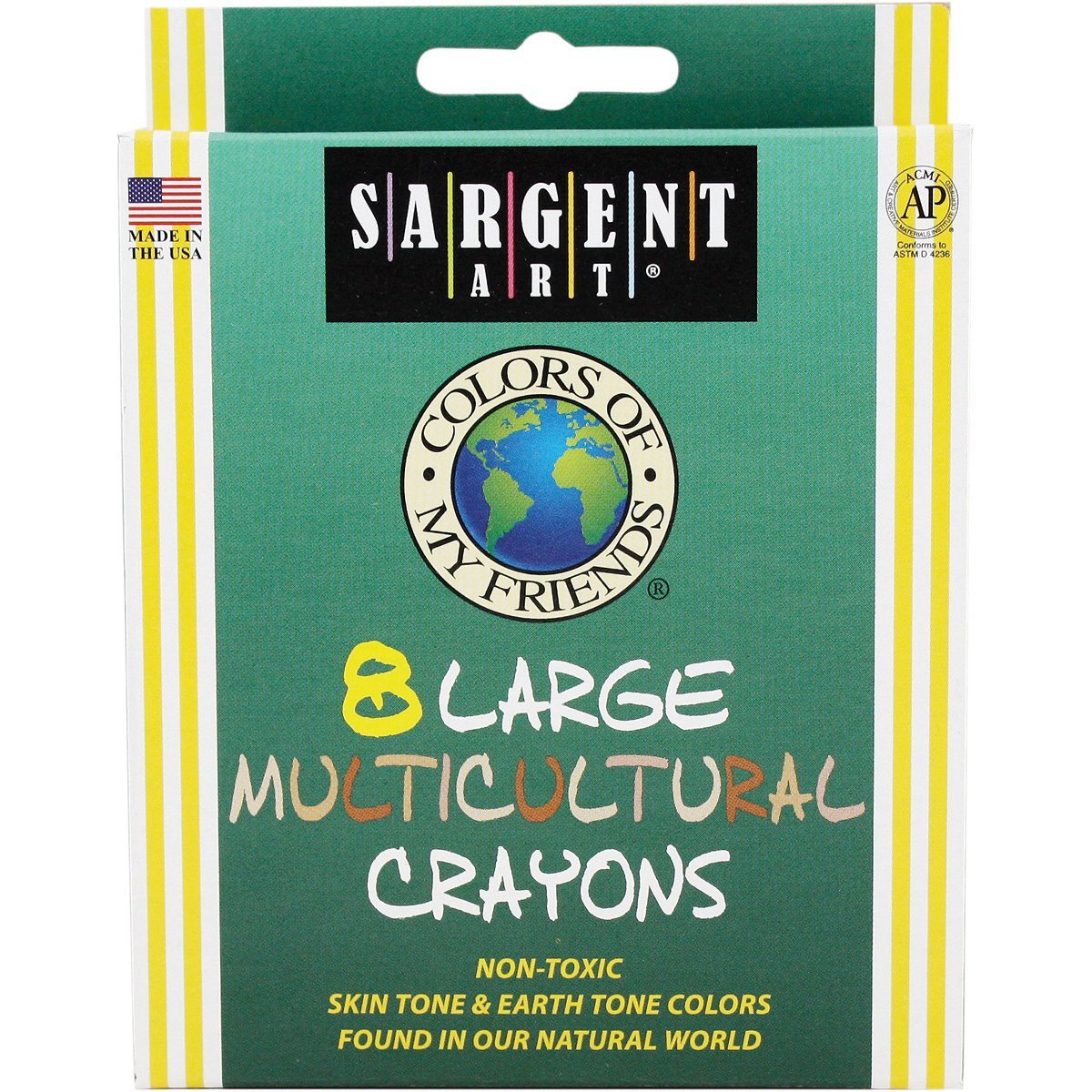 8Ct Color Of My Friends Large Multicultural Crayon by SARGENT ART INC.