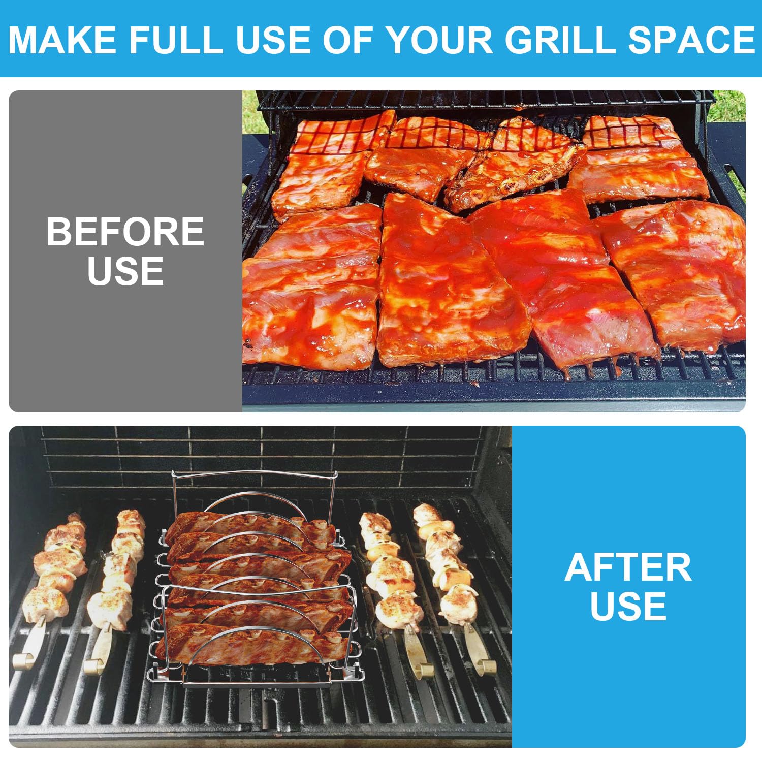 Snapklik.com : TAILGRILLER 3 In 1 Rib Racks & Chicken Leg Rack For ...