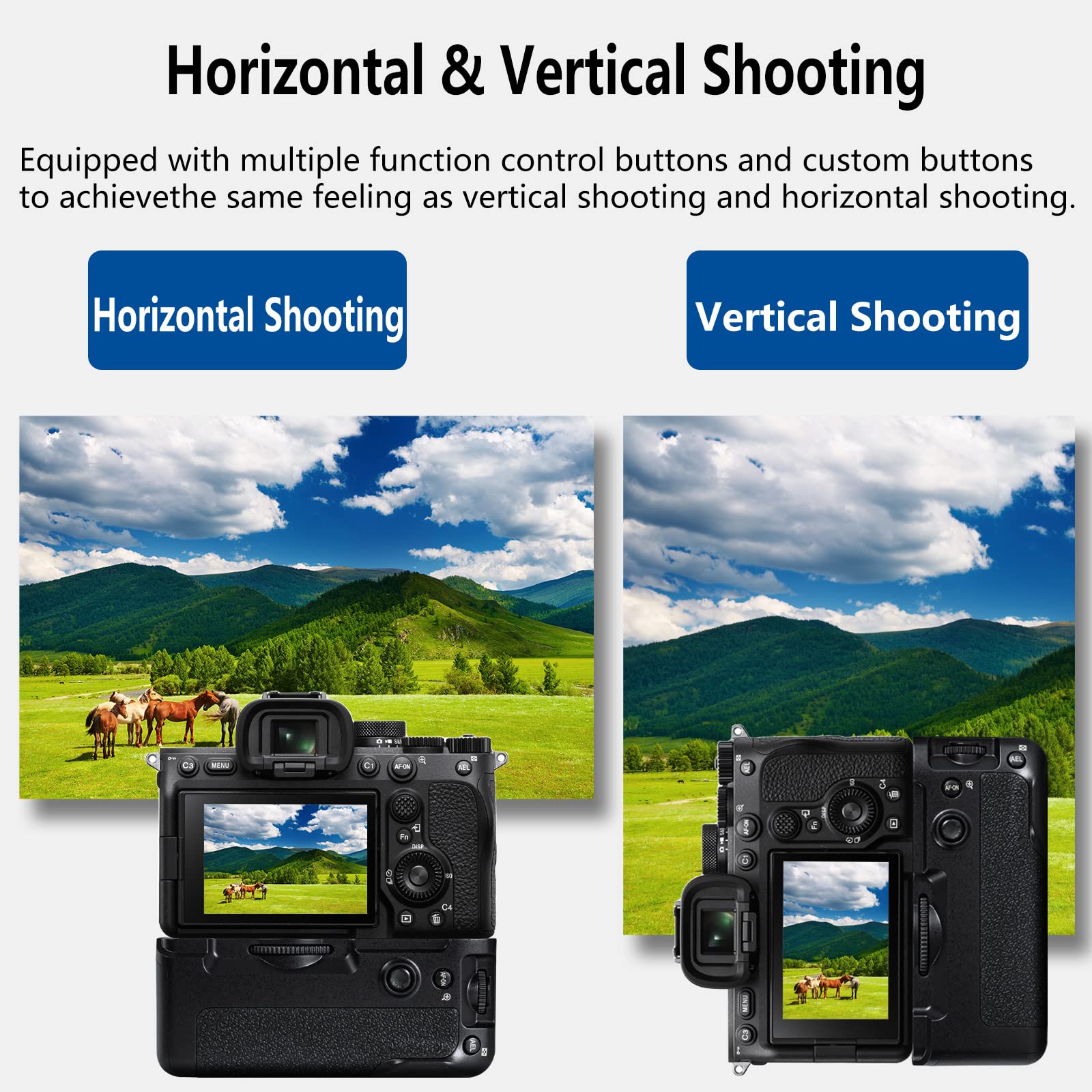 VG-C4EM Uchwyt na baterie dla Sony A7R V A7R IV A9 II A7 IV A7S III A1, zamiennik pionowego uchwytu Sony, używa baterii NP-FZ100.