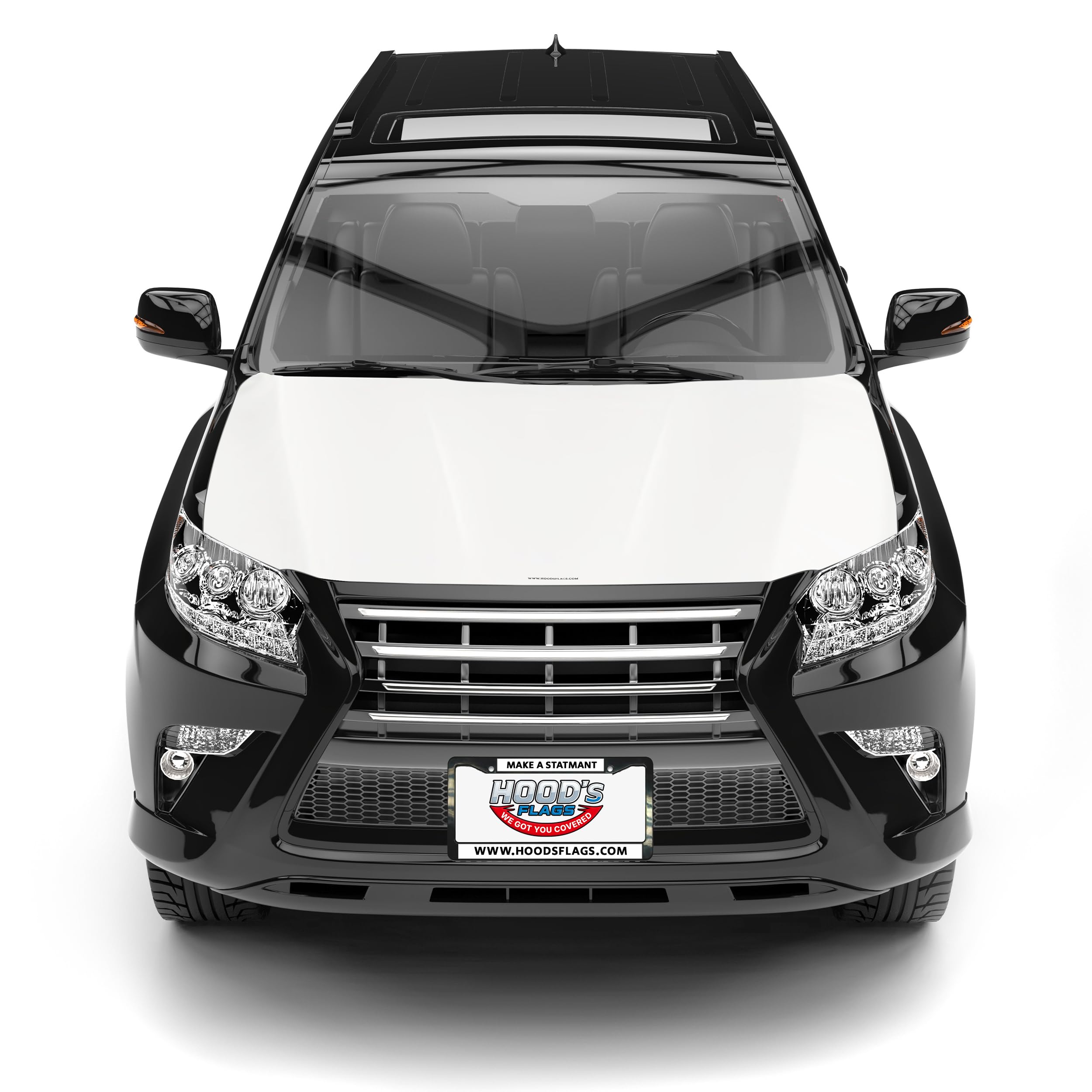 Amazon.com: [Hood's Flags] Solid White Car Hood Cover 63