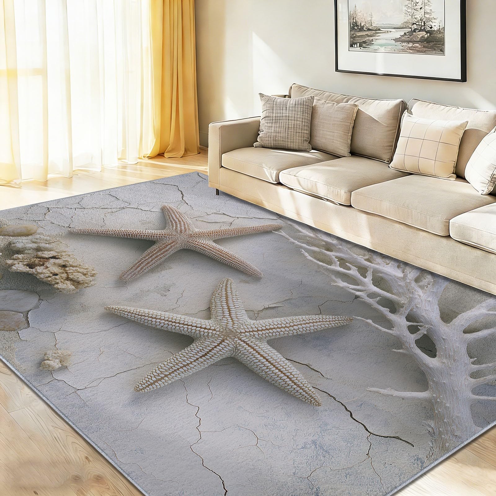 Tapis antidérapant salon gris clair 120x180 cm lavable pour éviter les glissades