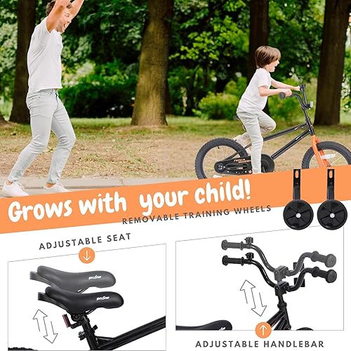 Miniatura 2 de Bicicleta para niños con ruedas de entrenamiento, bicicleta BMX con pedales para niños de 2 a 4 años, regalo de cumpleaños