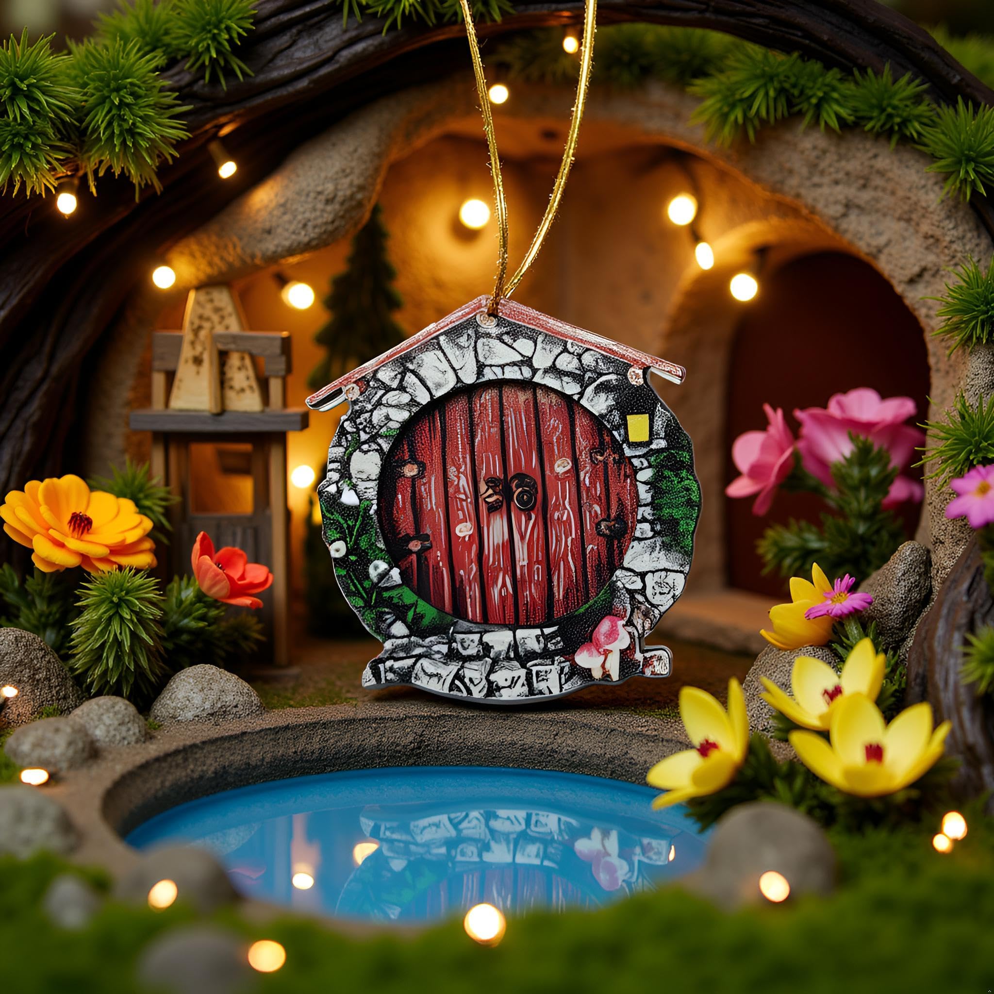 Cldaisy Blaue Feengartentür Miniatur - Magische Dekoration Für Bäume & Terrarien