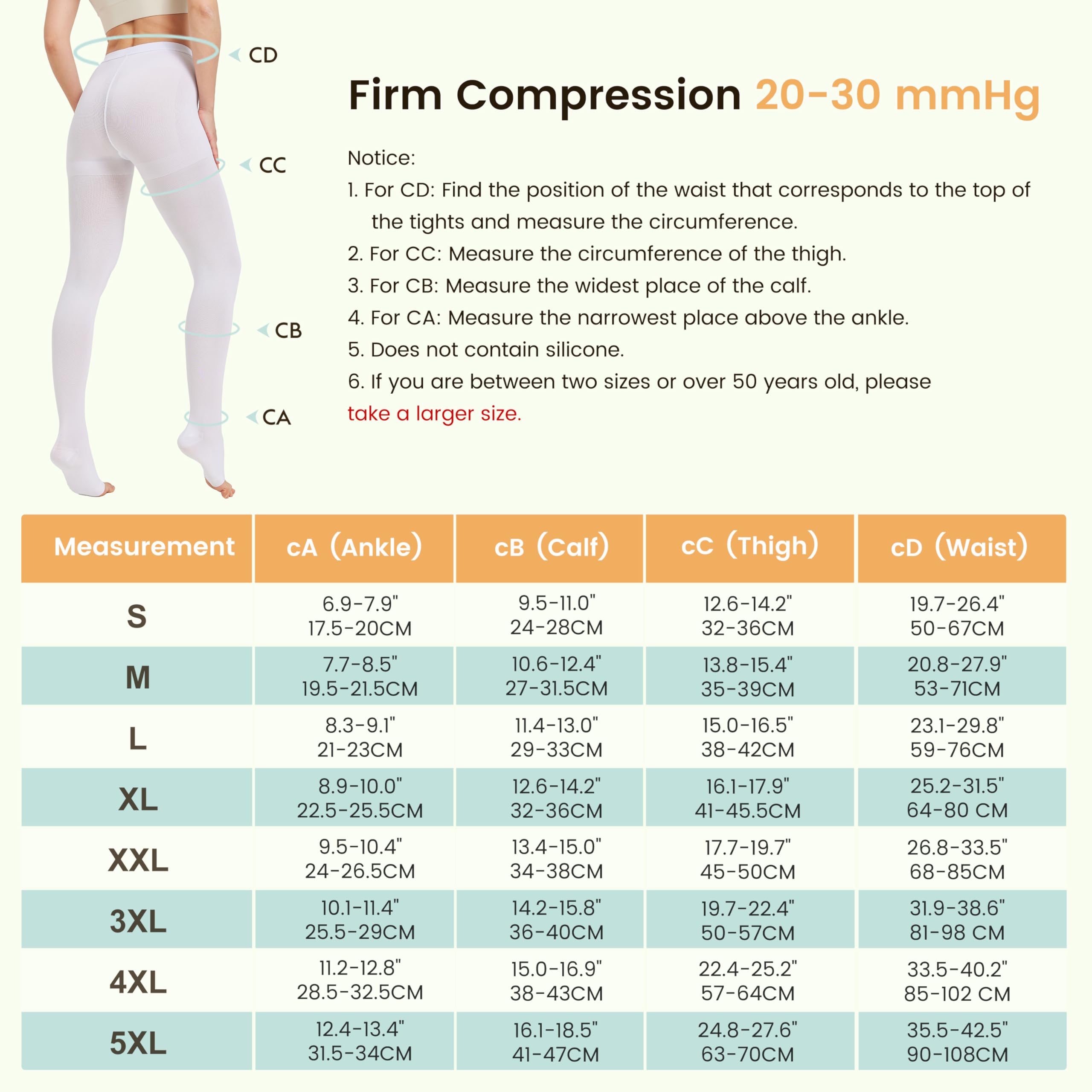 MGANG Kompressionsstrumpfhose, offener Zehenbereich, hohe Kompressionsstrümpfe, blickdicht, feste Unterstützung, 20-30 mmHg