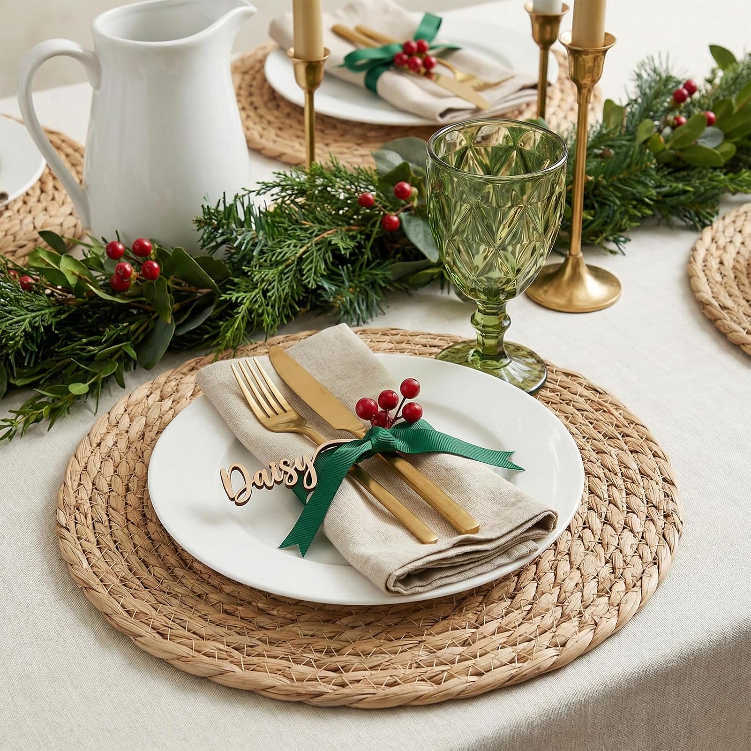 Trivets for Hot Dishes Table and Kitchen Counter Set 2pcs Trivet Mats Heat Resistant Pot Holders Hot Pads for Kitchen Woven Table Mats for Dinning Pots and Pans Rustic Braided Wicker PlaceMat