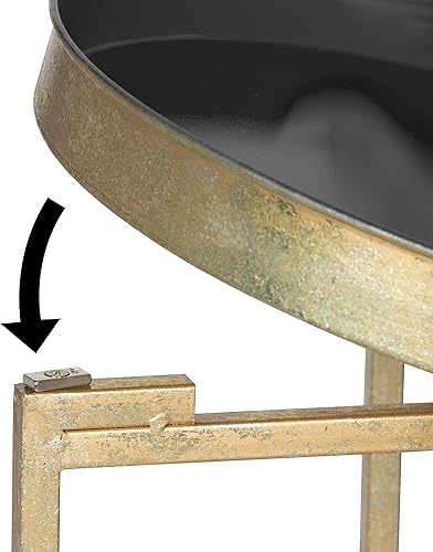 Miniatura 16 de Kate and Laurel Celia - Mesa redonda plegable de metal, negro con base dorada Dorado/Negro,Dorado/blanco,Negro -,Negro/Oro,Negro /Gris,Negro,