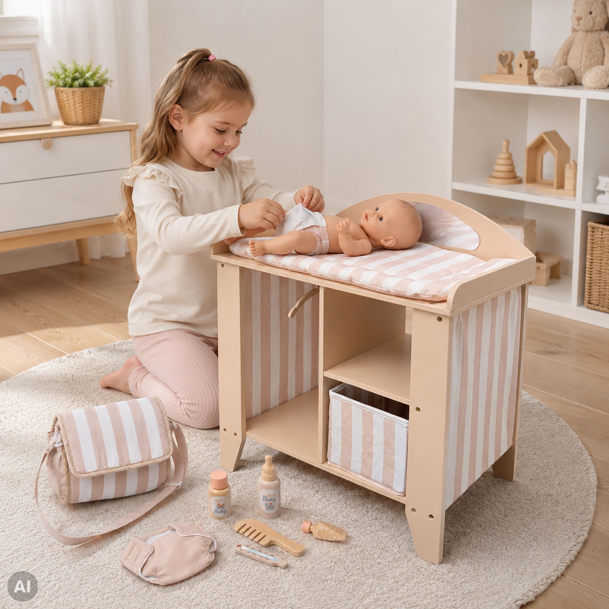 howa Przewijak dla lalek Stripes drewniany 27403