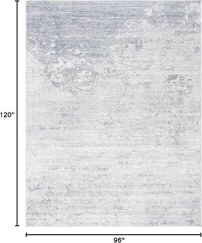 Miniatura 125 de SAFAVIEH Brentwood Collection - Alfombra de área de 9 x 12 pies, gris claro y azul, diseño abstracto moderno, no desprende pelusa y de fácil azul