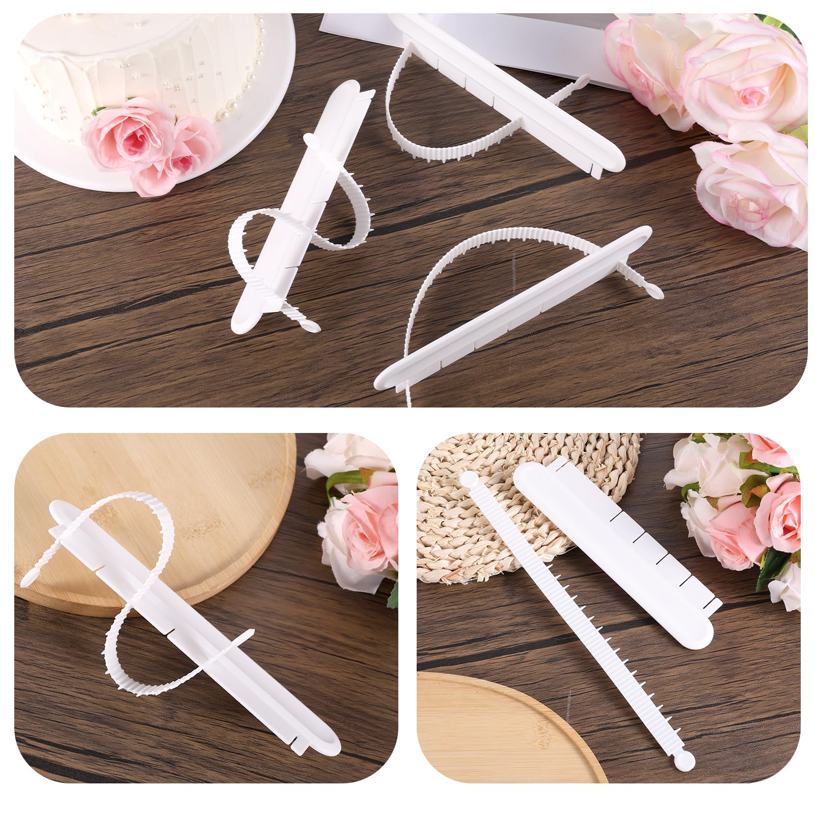 Accessoire Pâtisserie Pour Marquage Côtés Gâteau Règle D'arc De Gâteau Avec échelle Graduée Blanche Pour Décoration Regle Patisserie