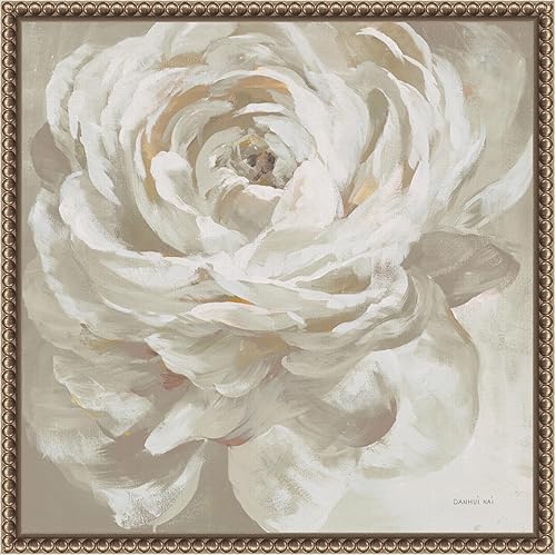 Miniatura 14 de Amanti Art Lienzo enmarcado para pared, 30 x 30 pulgadas, rosa neutra de Danhui Nai, lienzo enmarcado para pared, obras de arte de flores, Bronce