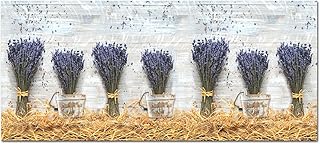 Centesimo Web Shop Tappeto Gommato 9 Misure Antiscivolo Multiuso Tappetino Passatoia Cucina Shabby Lavanda Provenzale Fiori Botanica - Grigio - 50x240 cm