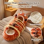 Hugging Caterpillar Sleeping Bags, Plush Cocoon Lounge Pod with Adjustable Pull Cord, Animal Sleeping Bags for Adults, Cozy Indoor Nap Pod & Animal Lounger for Relaxation