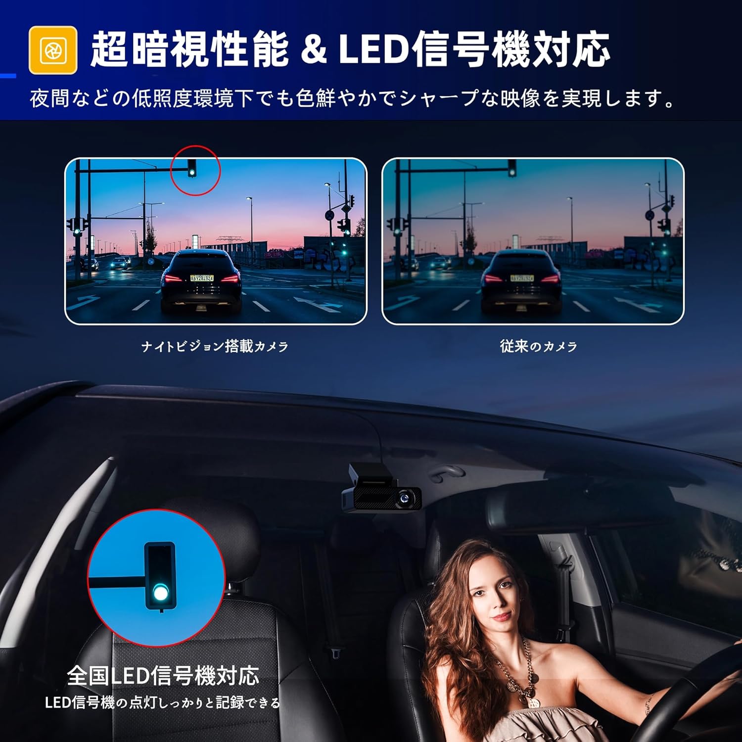 Pelsee ドライブレコーダー 前後カメラ 4K UHD 800万画素 高感度センサー 超広角170° Ｇセンサー搭載 衝撃録画 リアカメラ360° 回転 駐車監視機能 全国LED信号機対応 1.5インチ液晶画面 Type-C電源 64GBカード付属 日本語説明書 ドラレコ Dash Cam Front and Rear