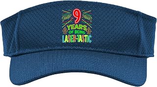 9 Years Old of Being Laser-Tastic 9th Laser Tag Birthday Sport Sun Visor