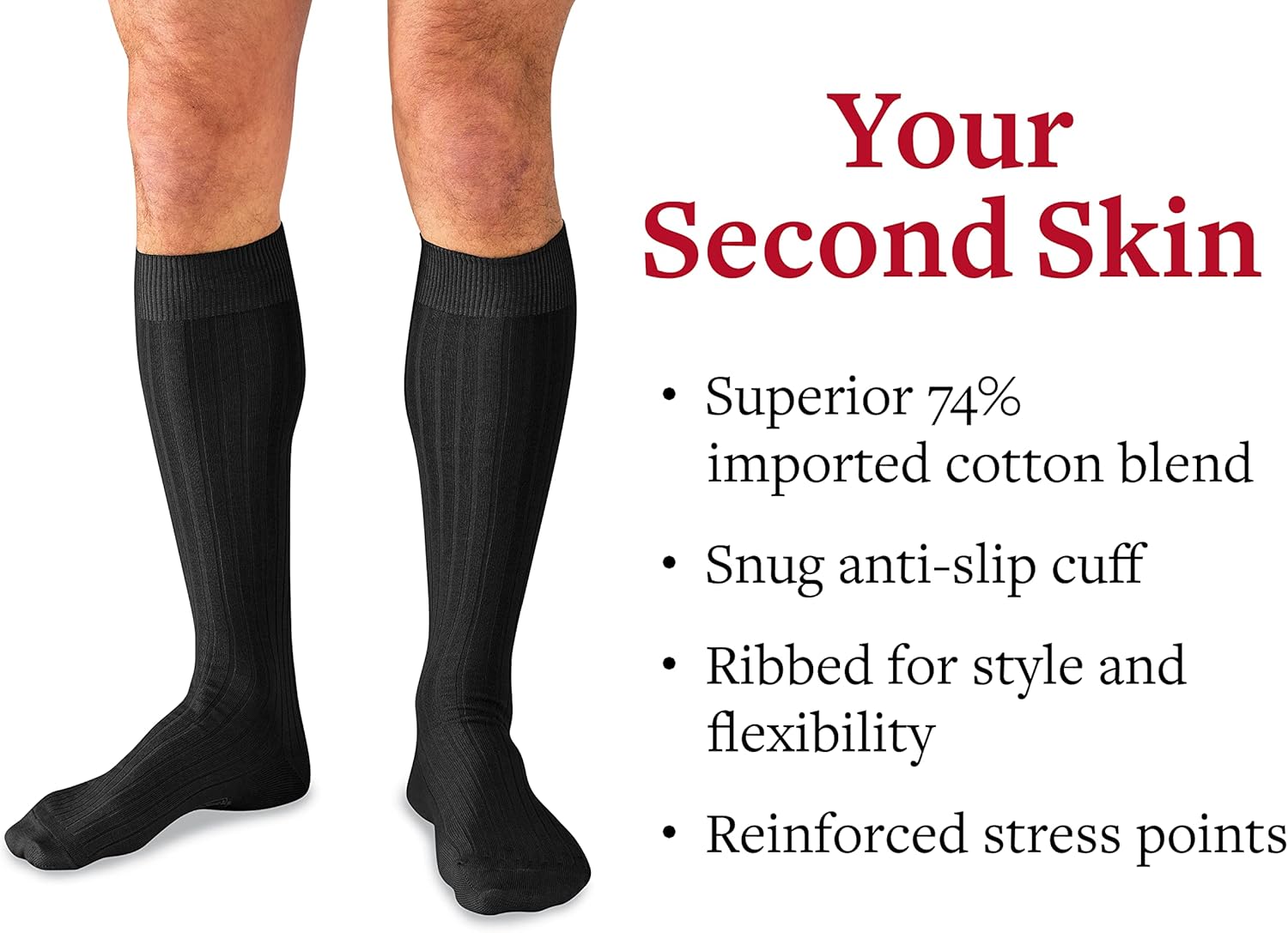 Cotton Dress Socks for Men – Knee High Men's Executive Socks – Classic Over the Calf Dress Socks by Boardroom Socks - Image 5