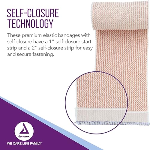 Miniatura 10 de Dynarex Vendajes elásticos con cierre automático, excelente compresión y estiramiento, vendajes elásticos sin látex con cierre de velcro, 3 pulgadas