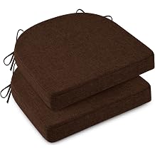Non-Slip Dining Chair Cushions Set of 2,17.5"x17.5"x2" Coffee