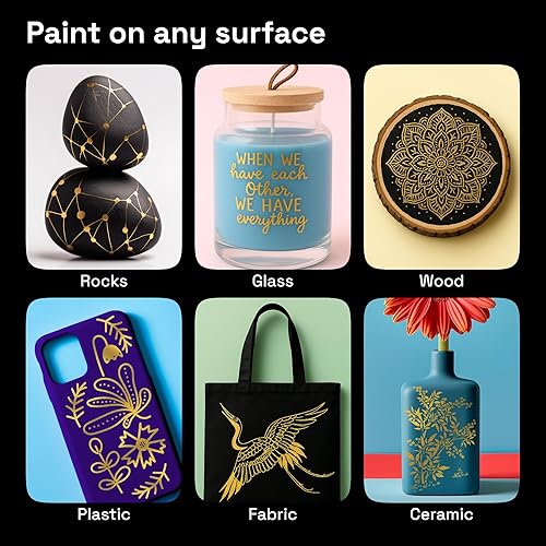 Miniatura 9 de ARTISTRO 5 marcadores blancos de diferentes puntas marcadores acrílicos con jumbo de 0.591 in, punta extrafina de 0.028 in, punta fina de 0.039 in,