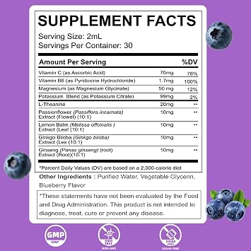 Potassium Magnesium Supplement Liquid Drops 2 Pack,High Absorption Magnesium Complex & Potassium Plus,L-Theanine,Vitamin C,Vitamin B, Leg Muscle Health Support,Bone & Energy & Immune Support