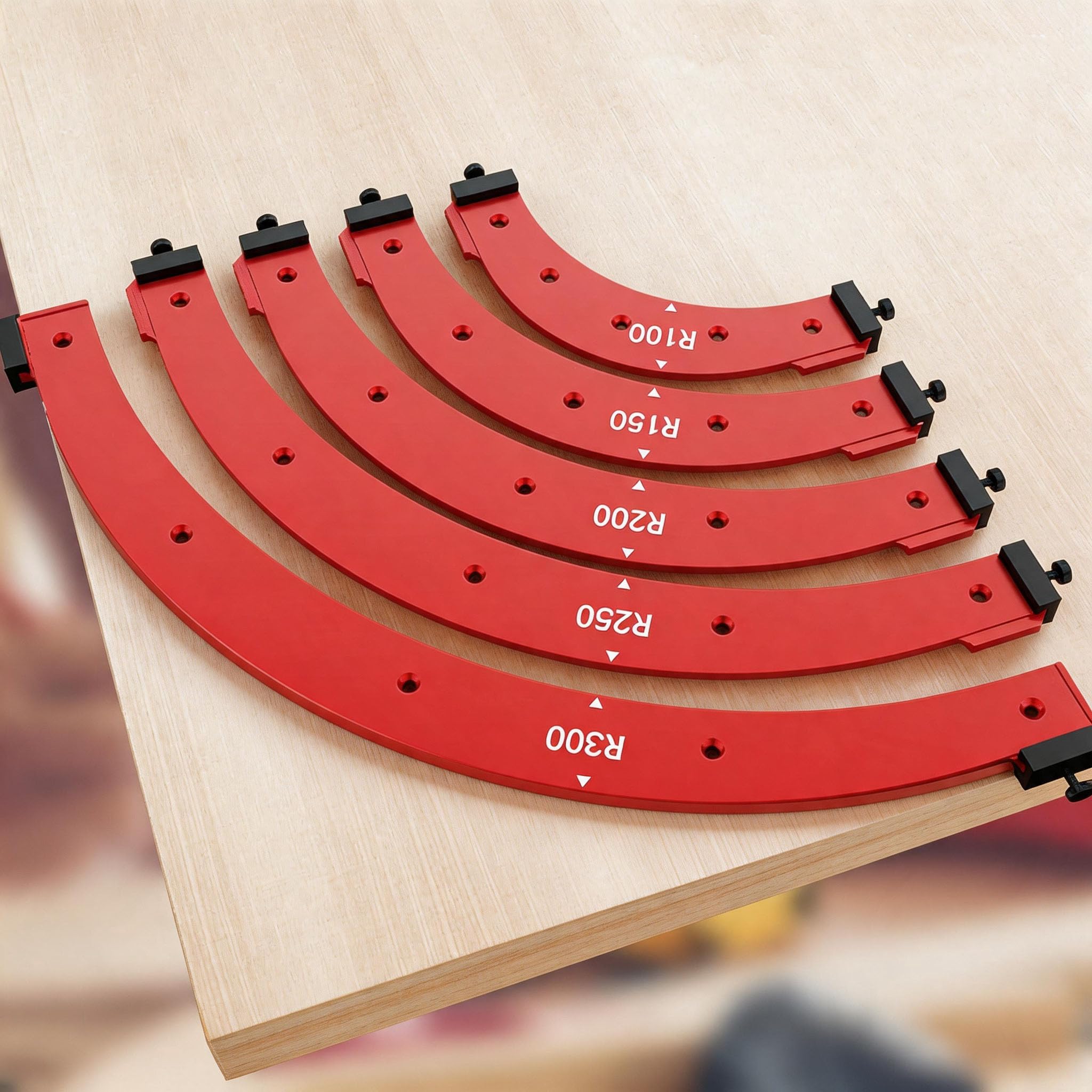Plantillas De Enrutador De Radio, Herramienta Auxiliar De Corte De Arco De Tablero De Madera De Aleación De Aluminio