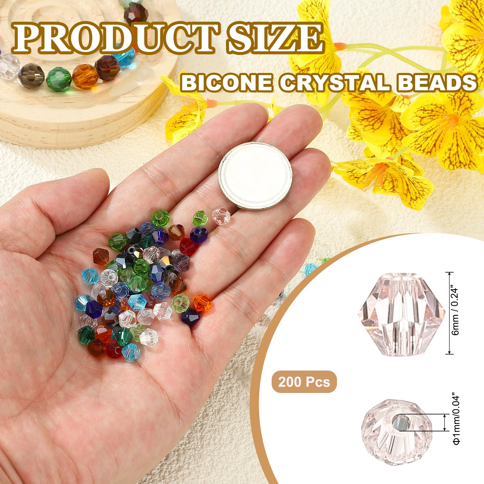 PATIKIL 6mm Bicone Crystal Beads - Image 2