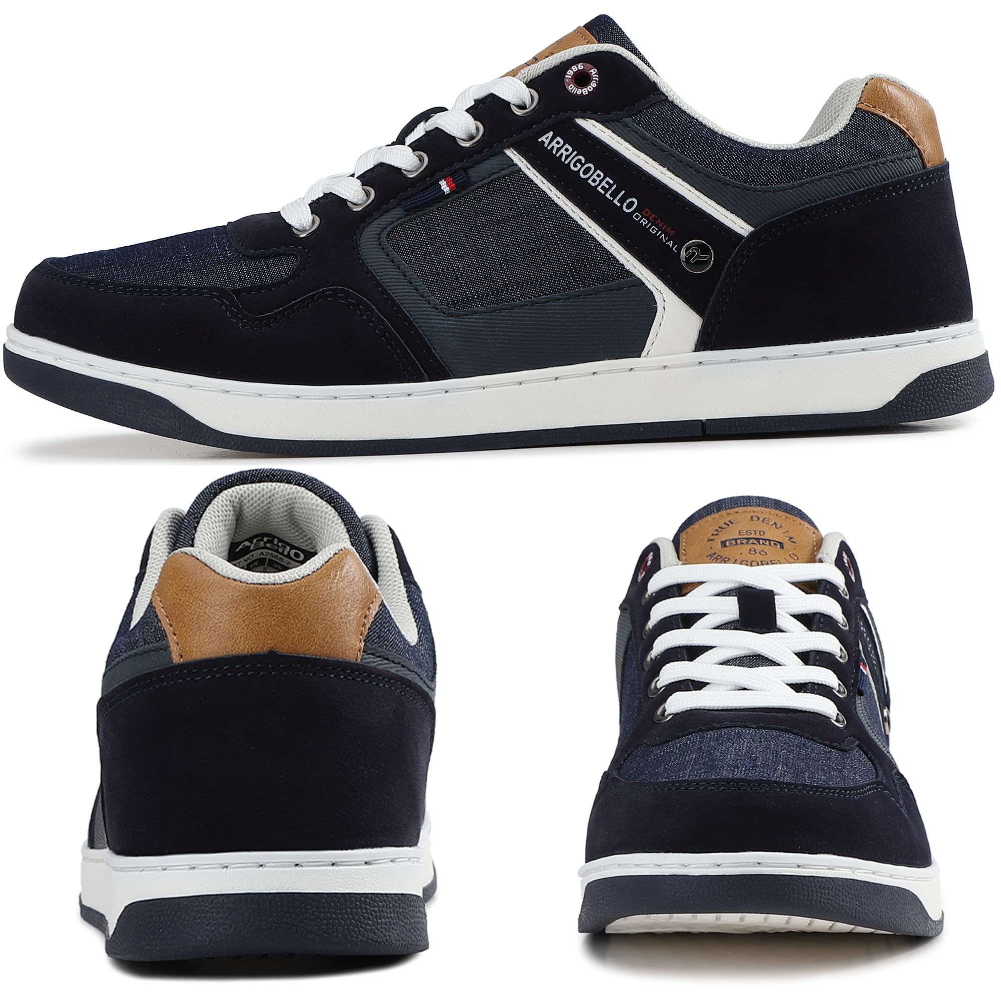 ARRIGO BELLO Sneakers Uomo in PU Pelle - Scarpe Casual da Ginnastica Eleganti Sportive per Interno ed Esterno, Taglie 41-46