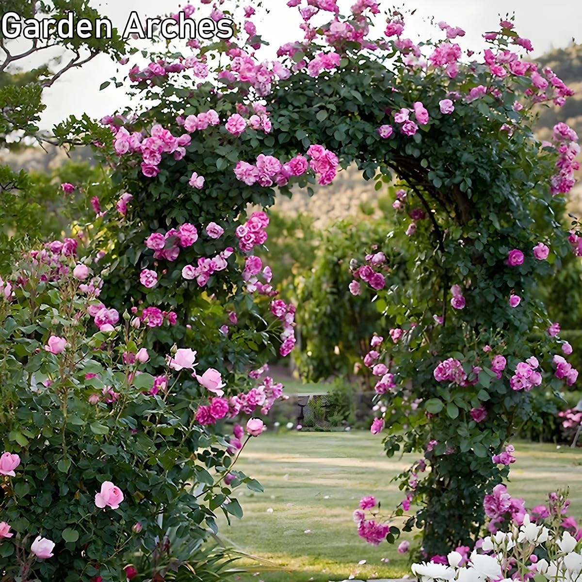 Metall-Gartenbogen für Kletterpflanzen, Hochzeit, Spalier, Rahmen, 200 x 230 cm, Stützgestell für Reben, Outdoor-Dekoration, Rosenbögen, braun, Gartenparty-Dekoration