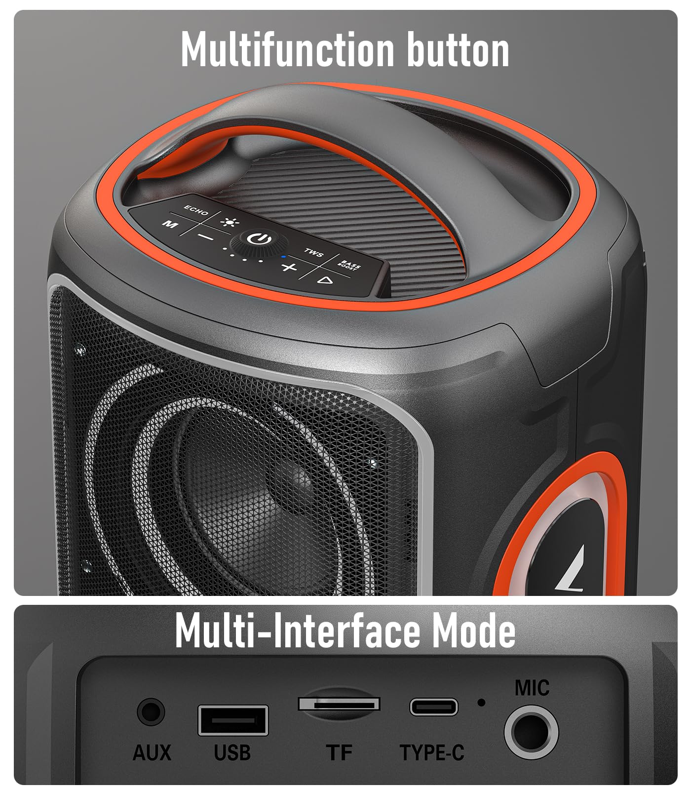Bluetooth Lautsprecher Groß Party 200 watt, ultra-lautere,Tragbare Musikbox Bluetooth Subwoofer, 24H, BT5.4, LED-Lichtshow,IP65 wasserfester,Outdoor speaker,TWS, für Party, Baustelle,Camping,Zuhause