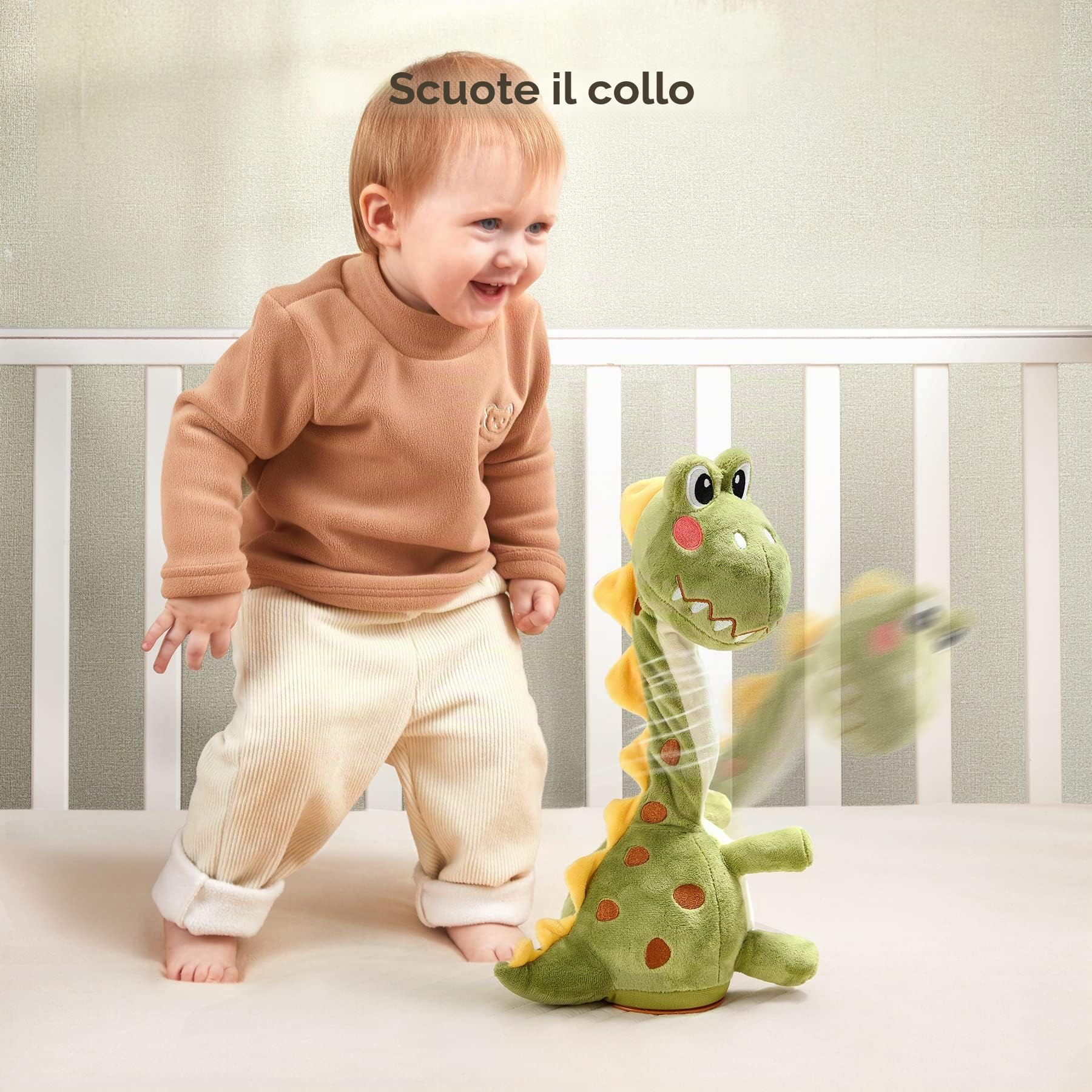 TUMAMA KIDS Giocattoli Bambino, Dinosauro che balla e ripete, Peluche Parlante, Giochi Bambini 1 2 3 anni maschio femmina, Giocattolo Musicale Animali interattivi, Regalo per neonati